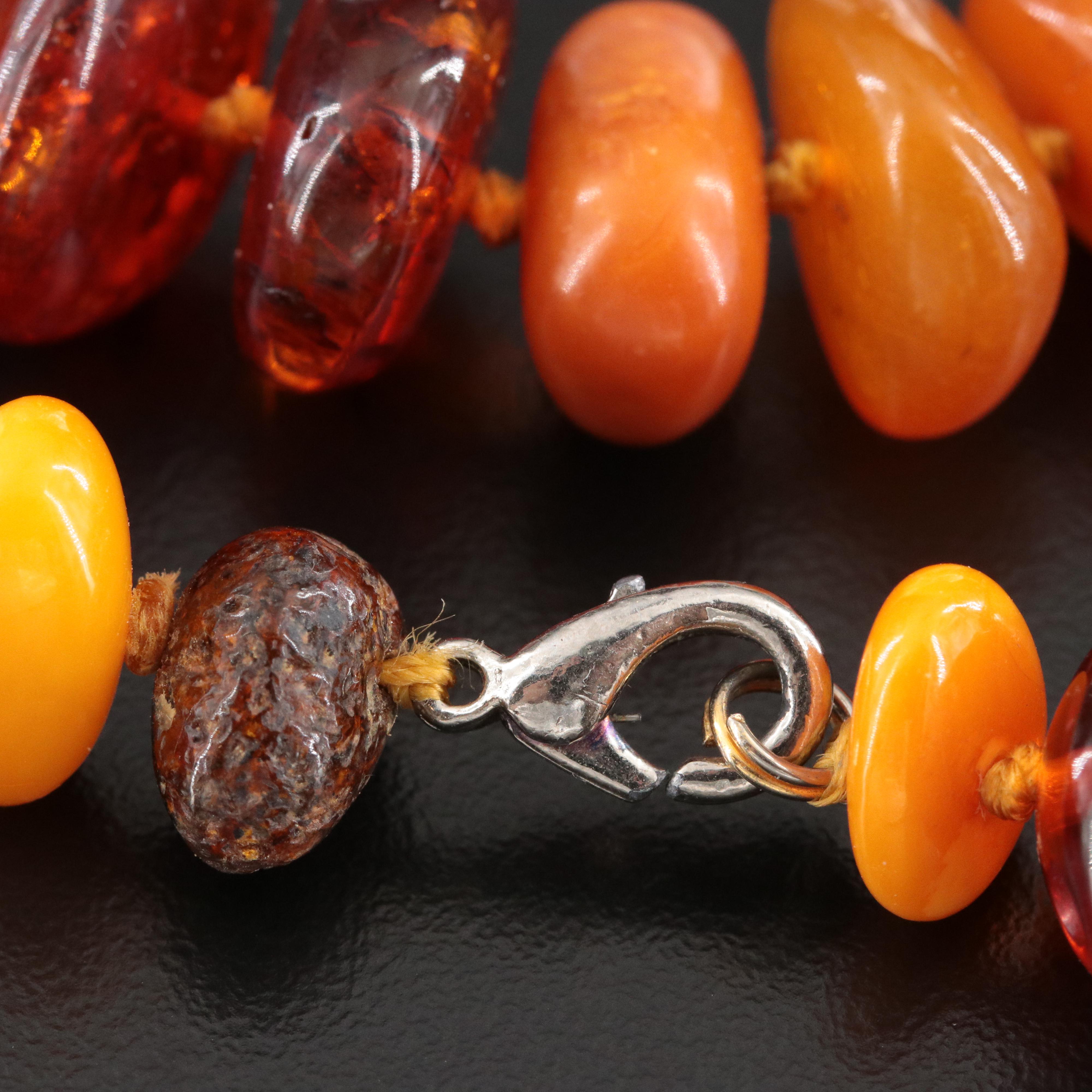 Graduated Amber Bead Necklace