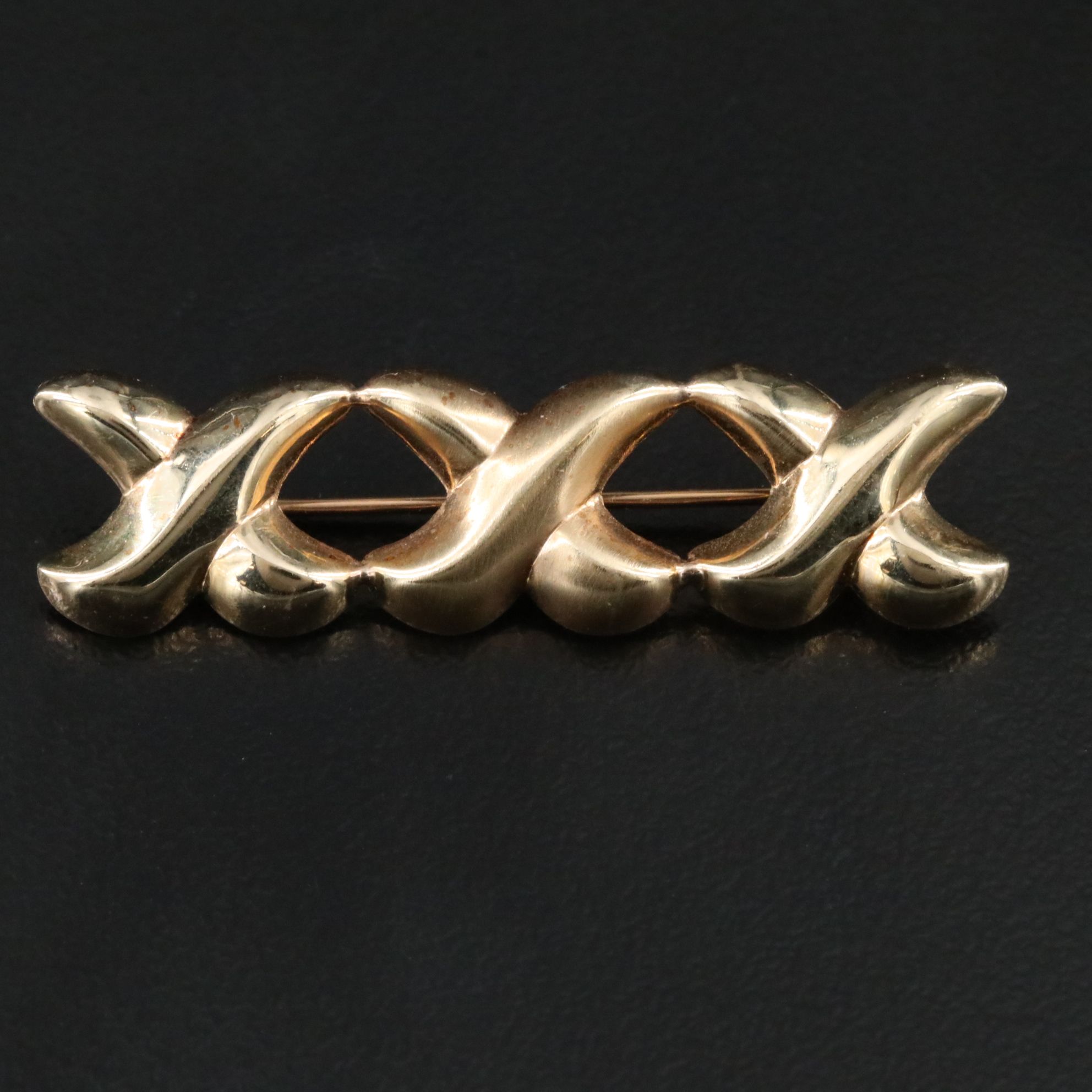 14K Triple X Bar Brooch