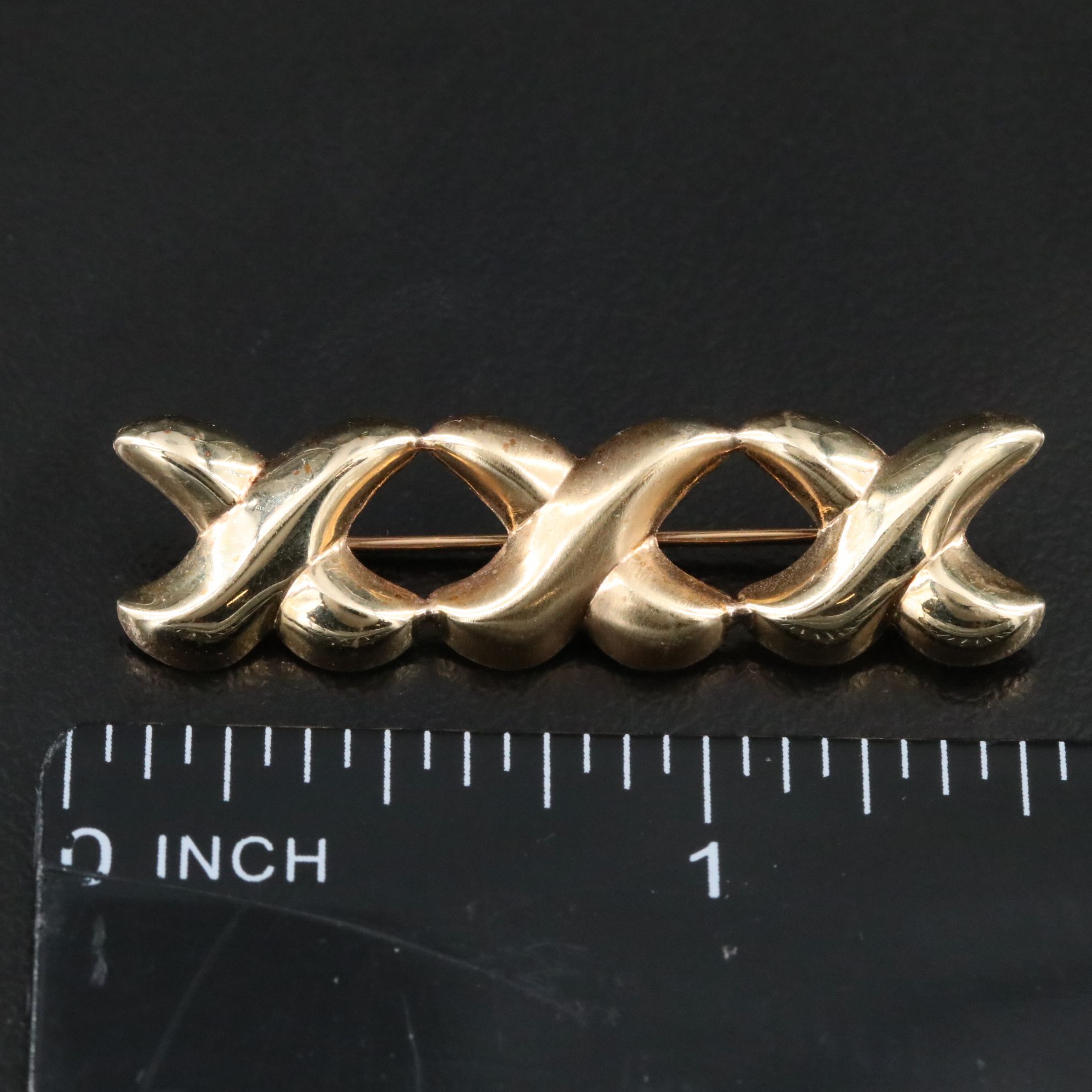 14K Triple X Bar Brooch