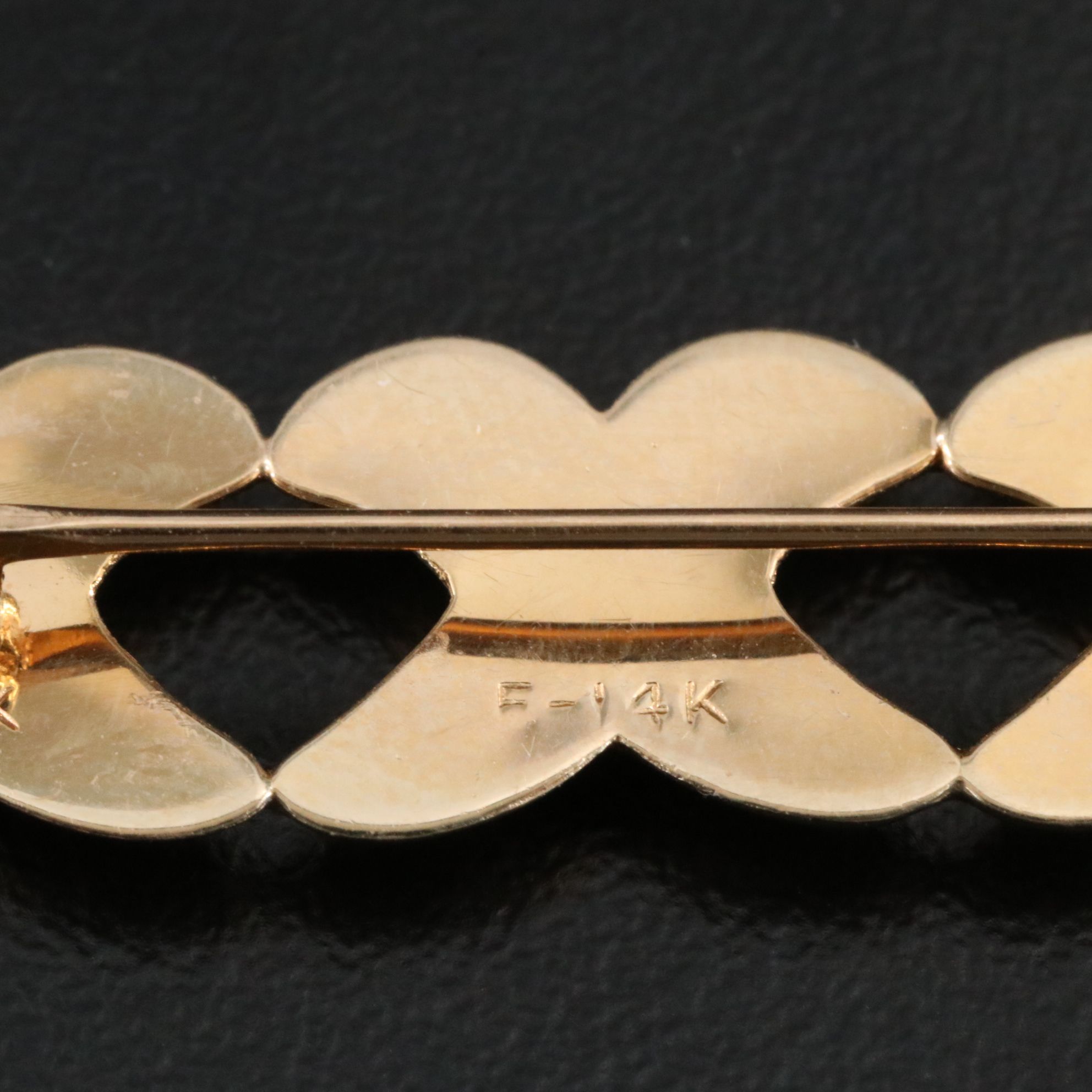 14K Triple X Bar Brooch
