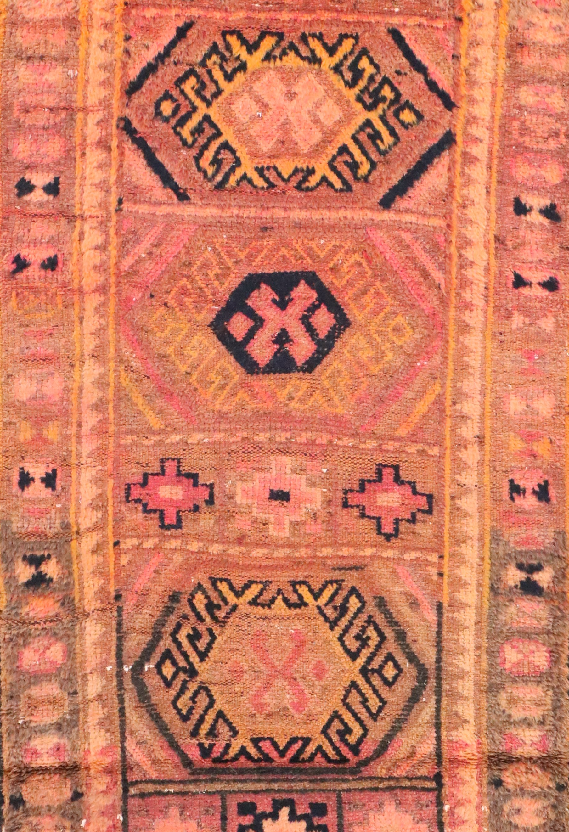 2'11 x 9'1 Hand-Knotted Turkish Kurdish Carpet Runner Long Rug