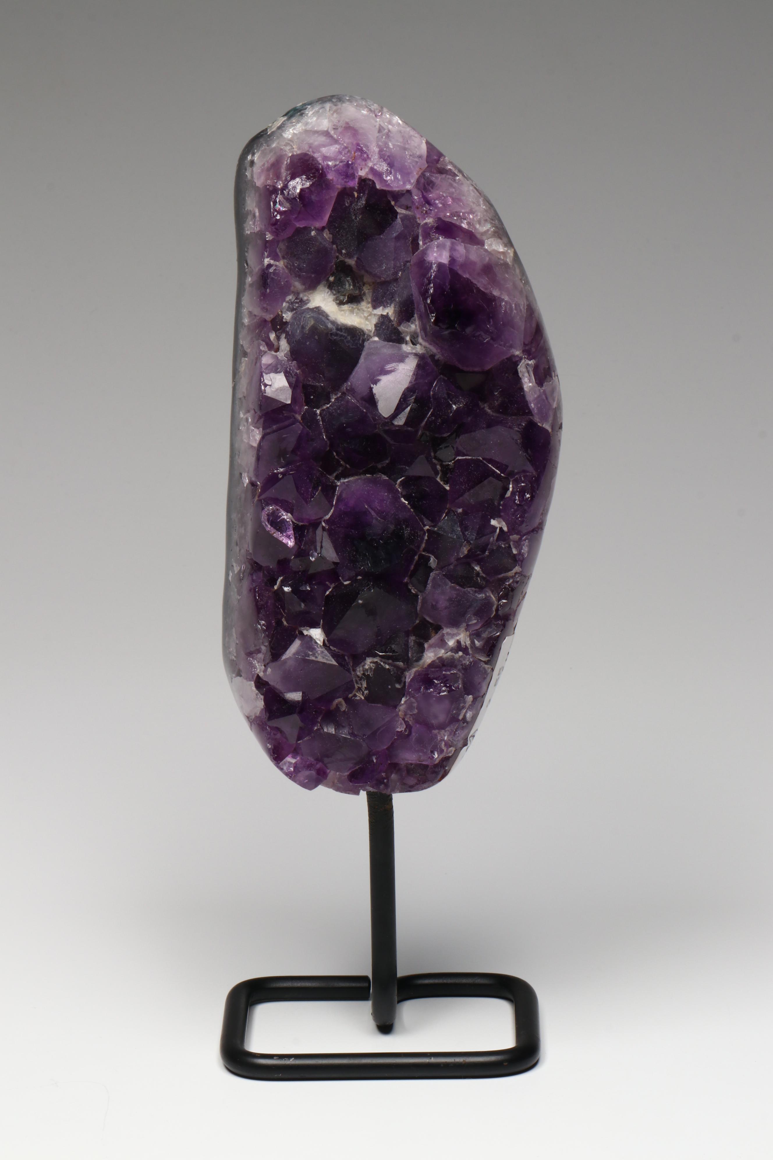Amethyst Specimens on Modern Metal Stands