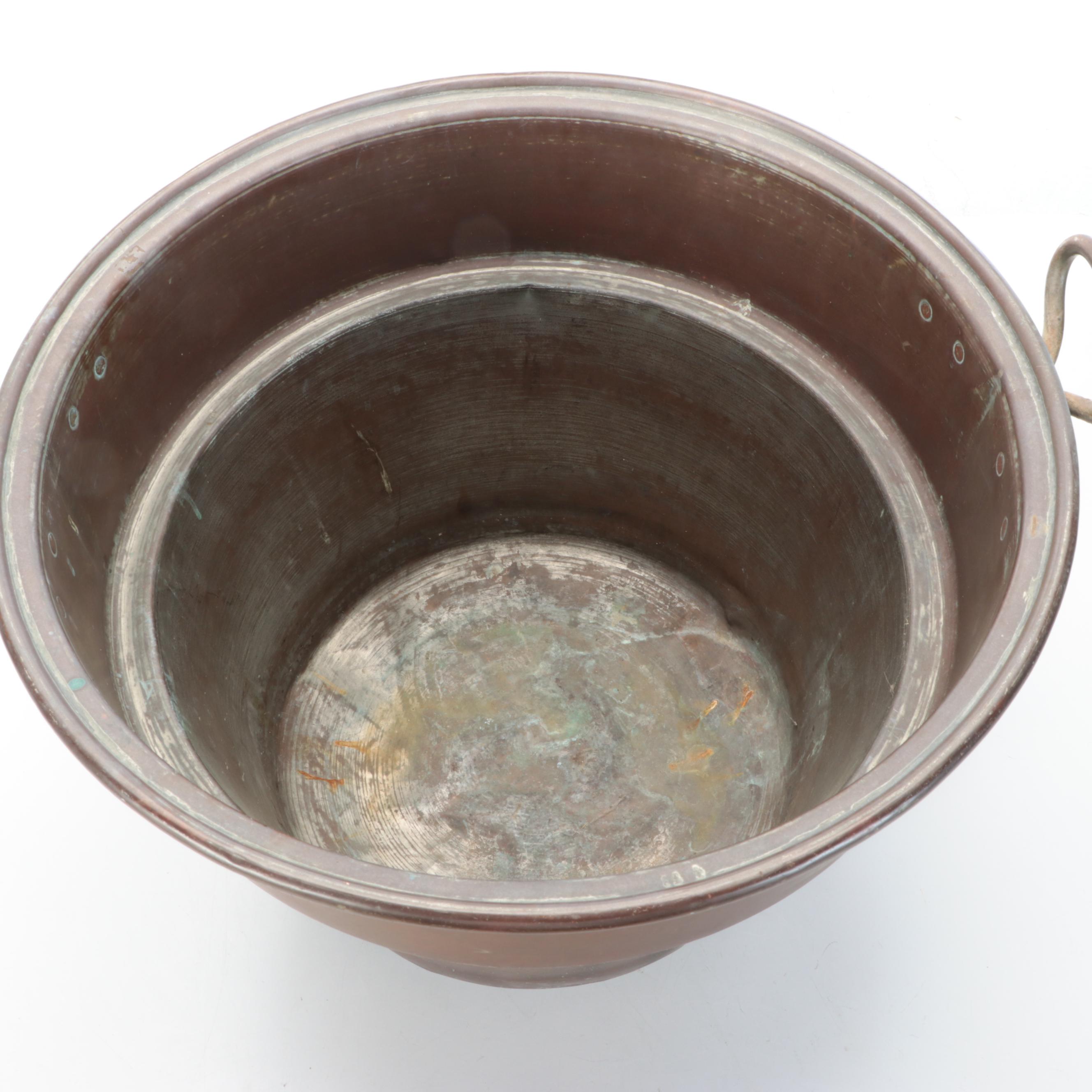 Large Copper Metal Planter