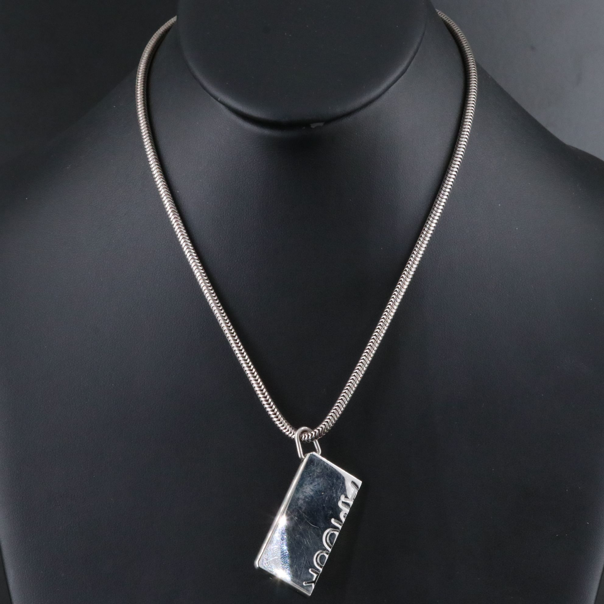 Hermès Symbole Amour Half Pendant on Sterling Chain Necklace