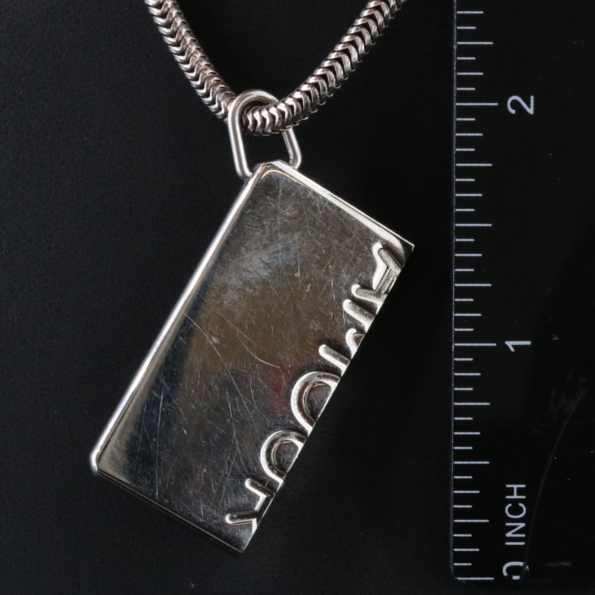 Hermès Symbole Amour Half Pendant on Sterling Chain Necklace