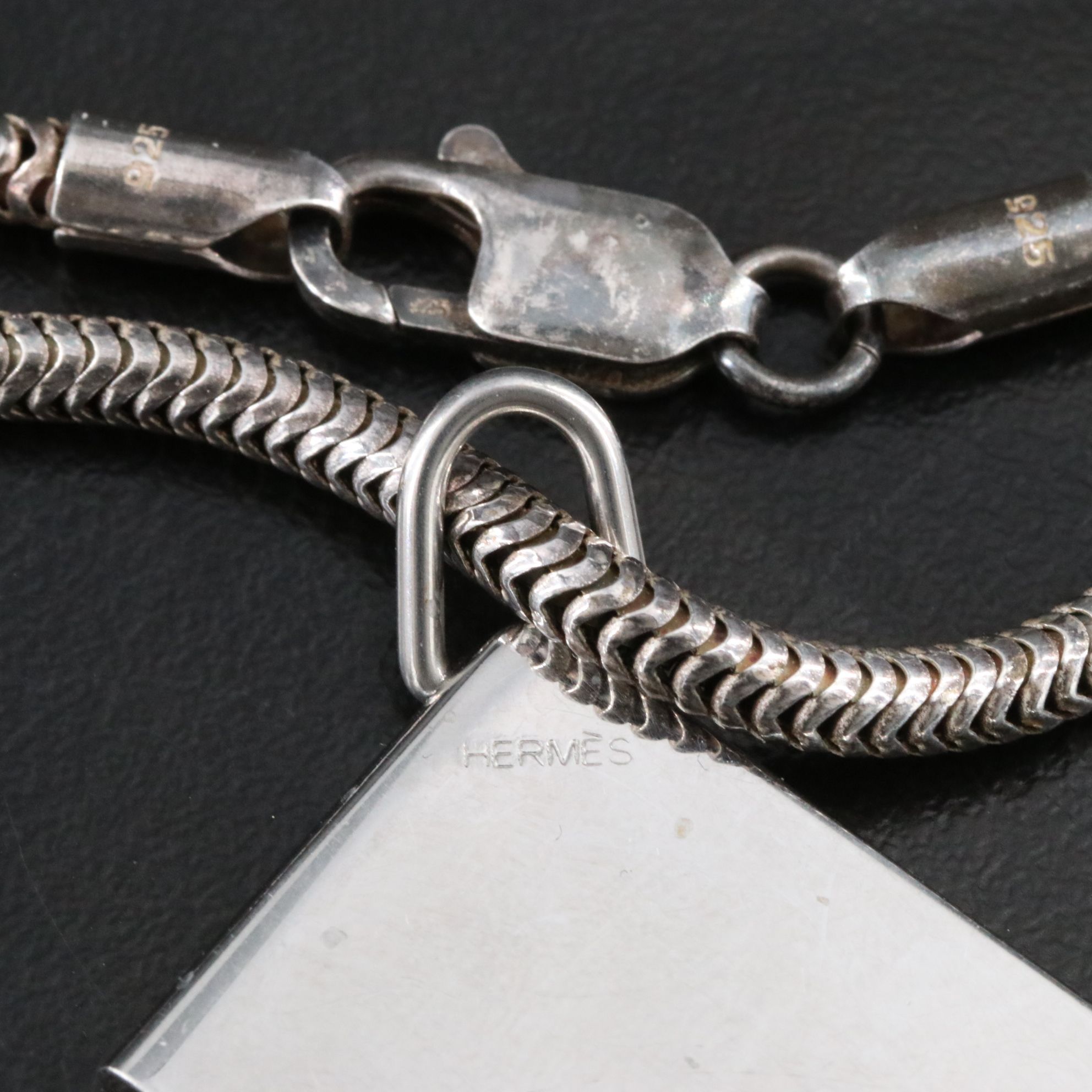 Hermès Symbole Amour Half Pendant on Sterling Chain Necklace