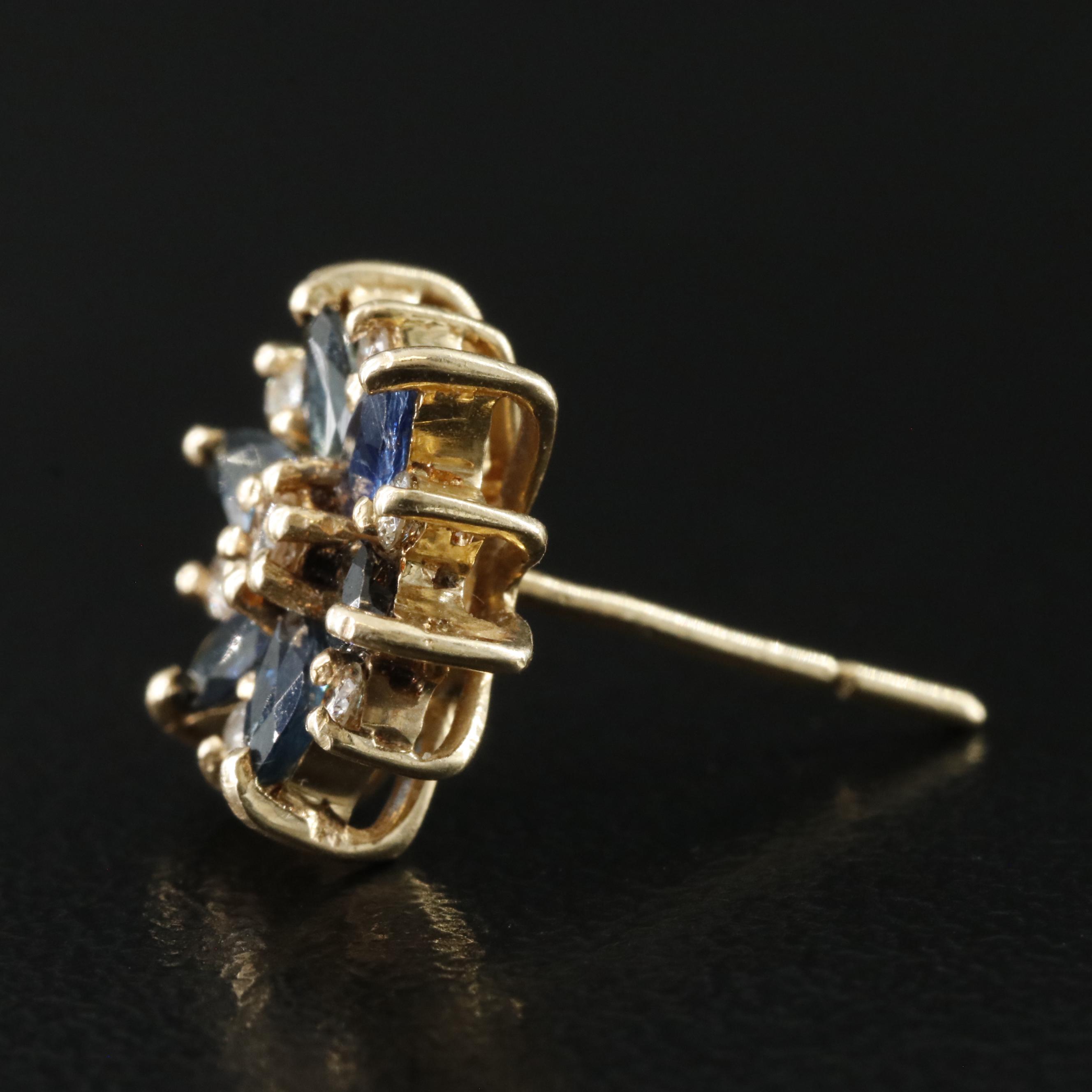 14K Sapphire and Diamond Earrings