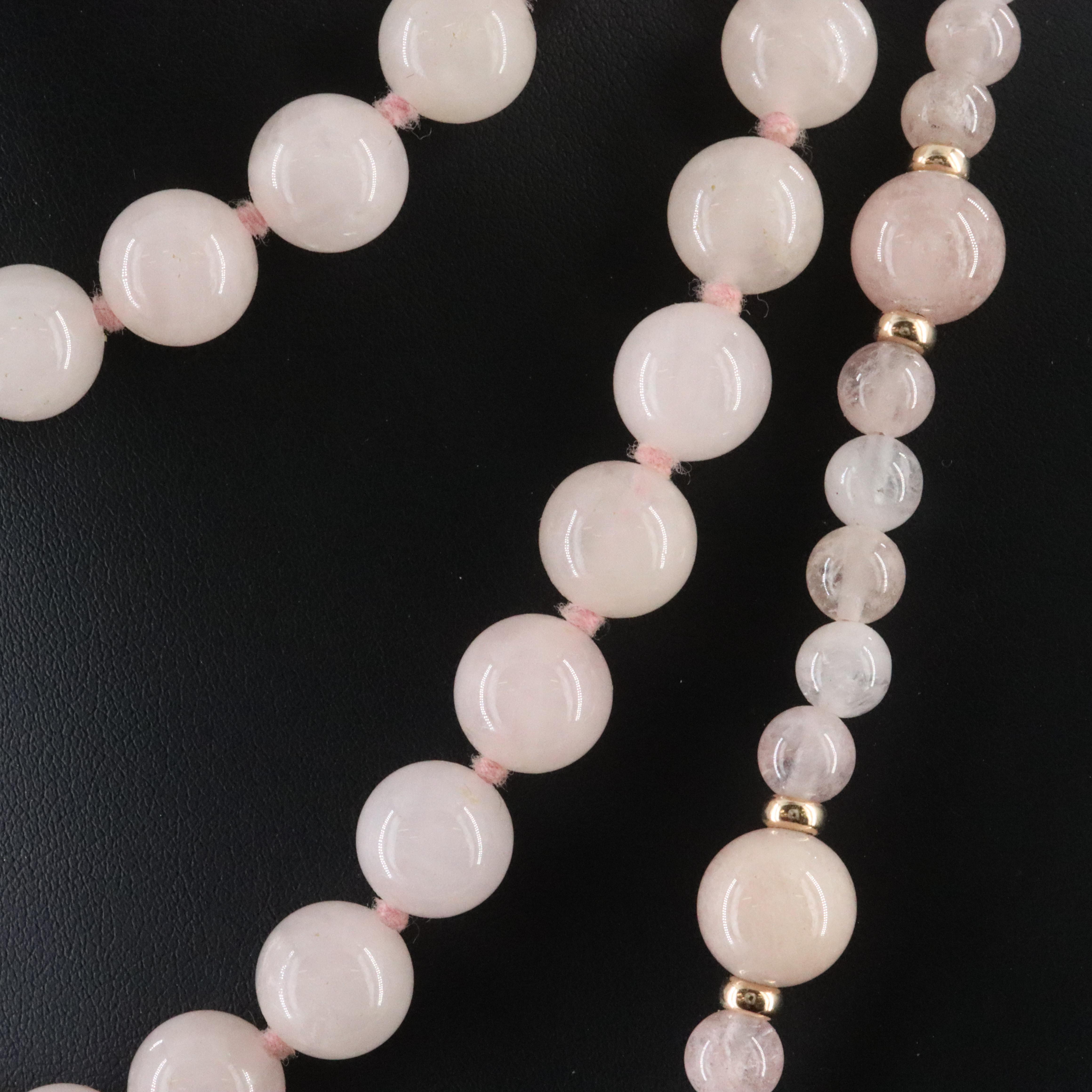 14K and Endless Rose Quartz Necklaces