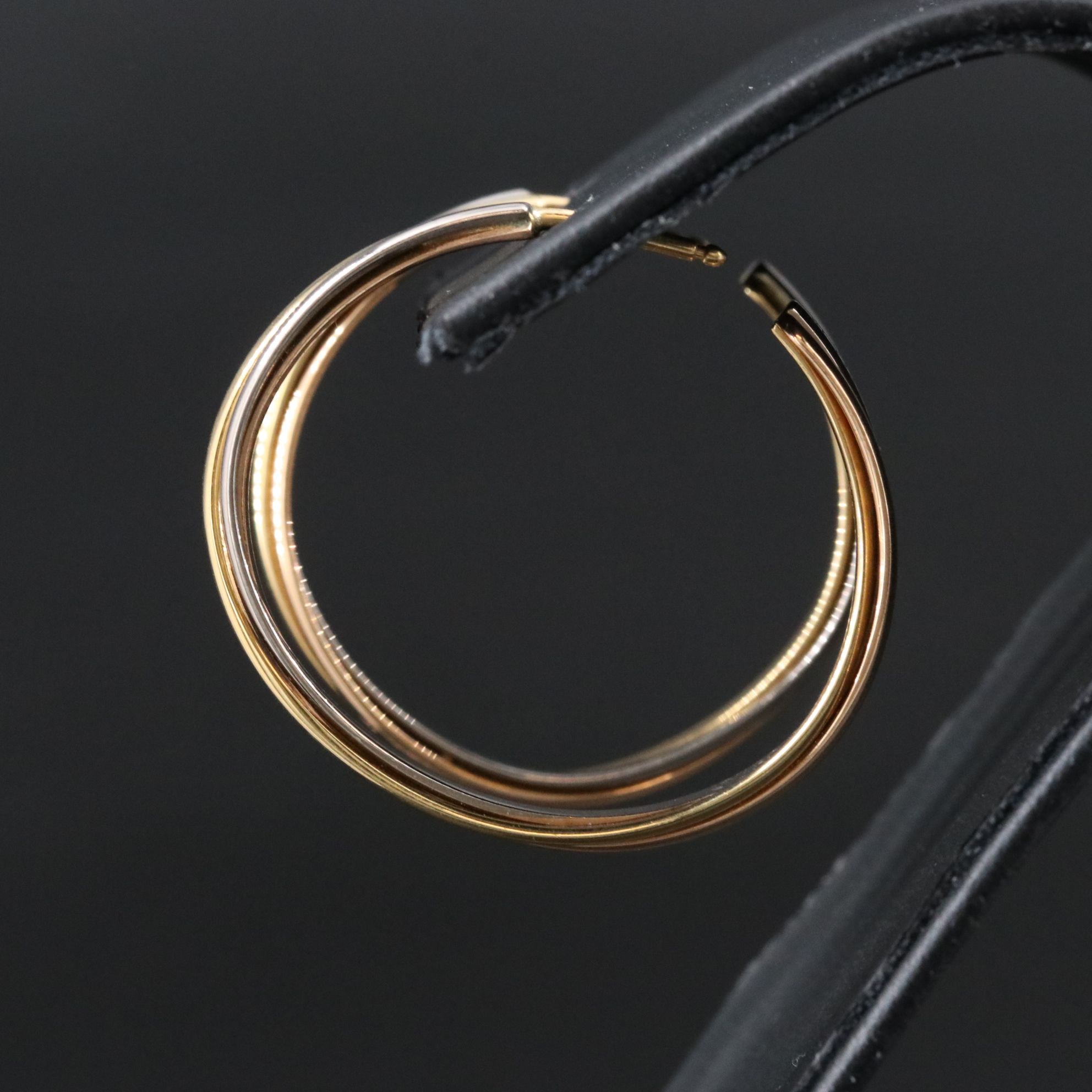 Cartier Trinity 18K Tri Gold Hoop Earrings