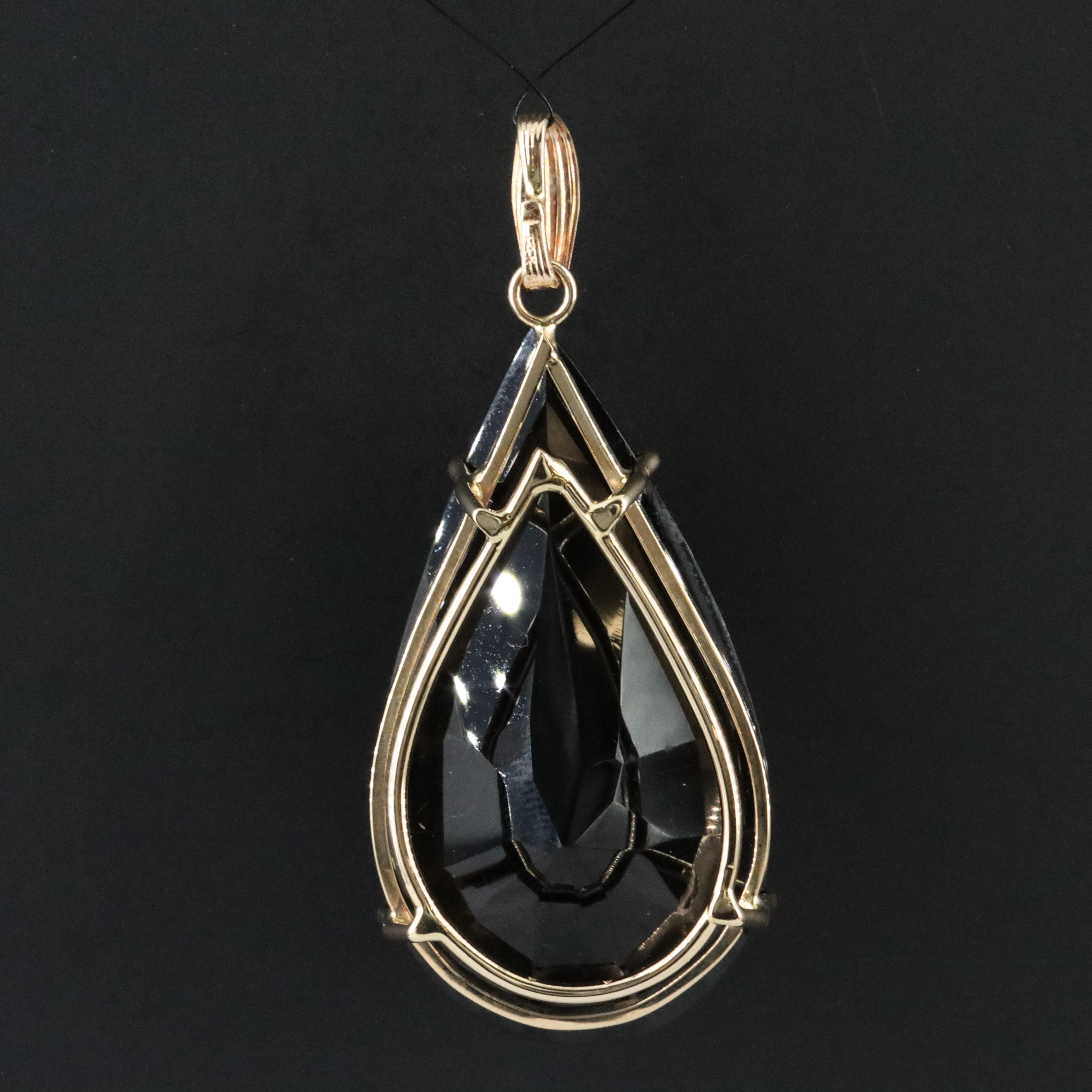 14K 83.56 CT Smoky Quartz Pendant