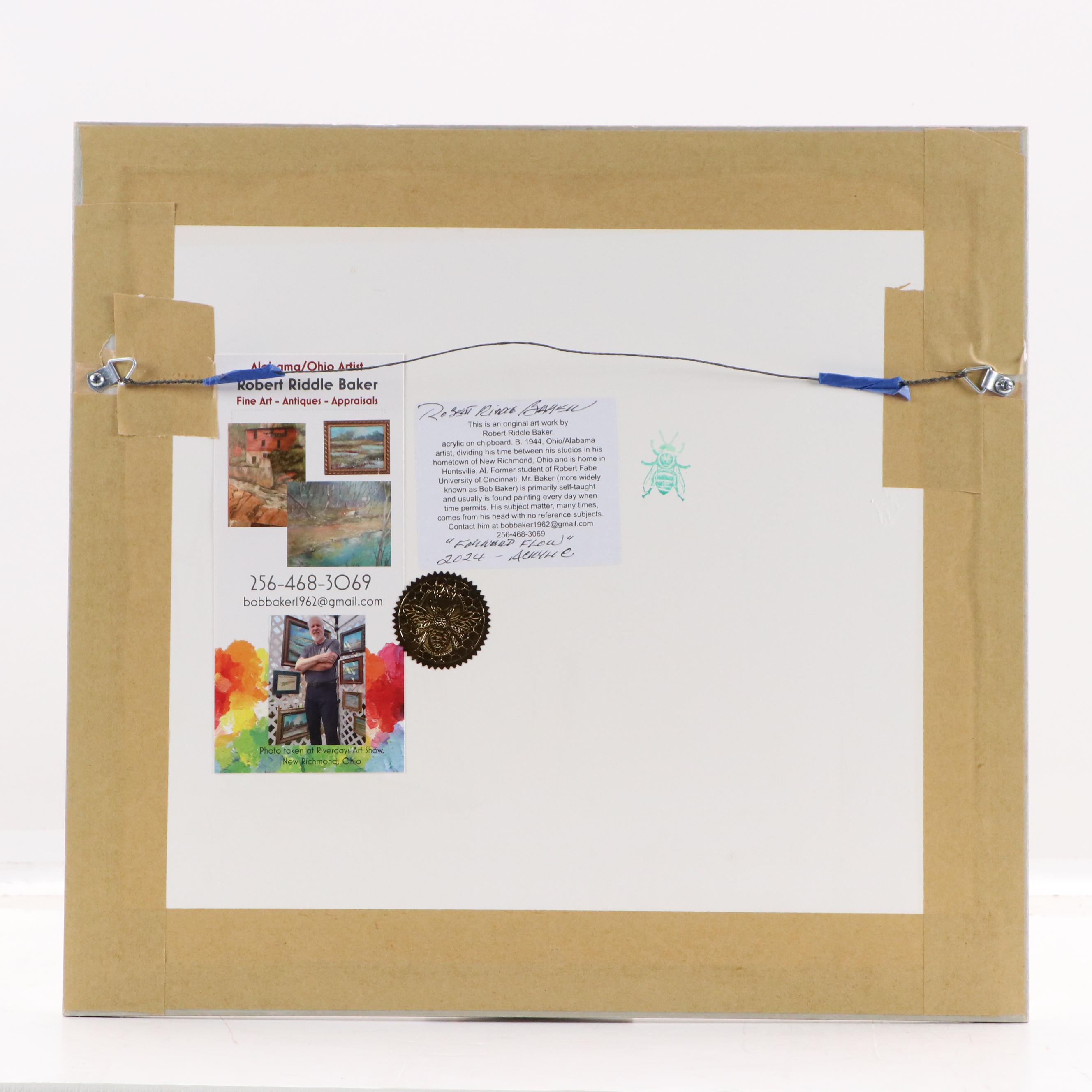 Robert Riddle Baker Landscape Acrylic Painting "Forward Flow," 2024