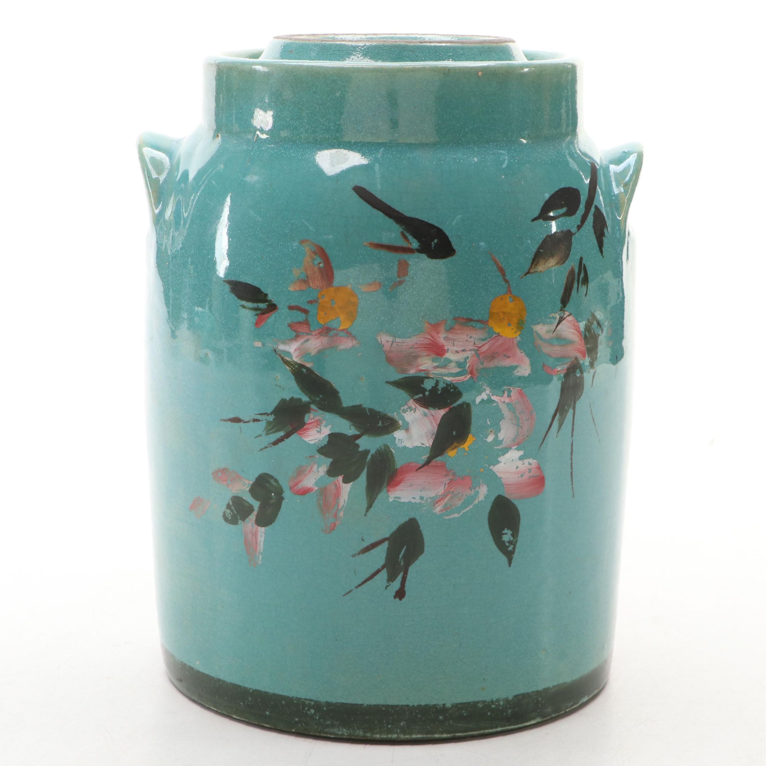 Blue Floral Ceramic Lidded Jar