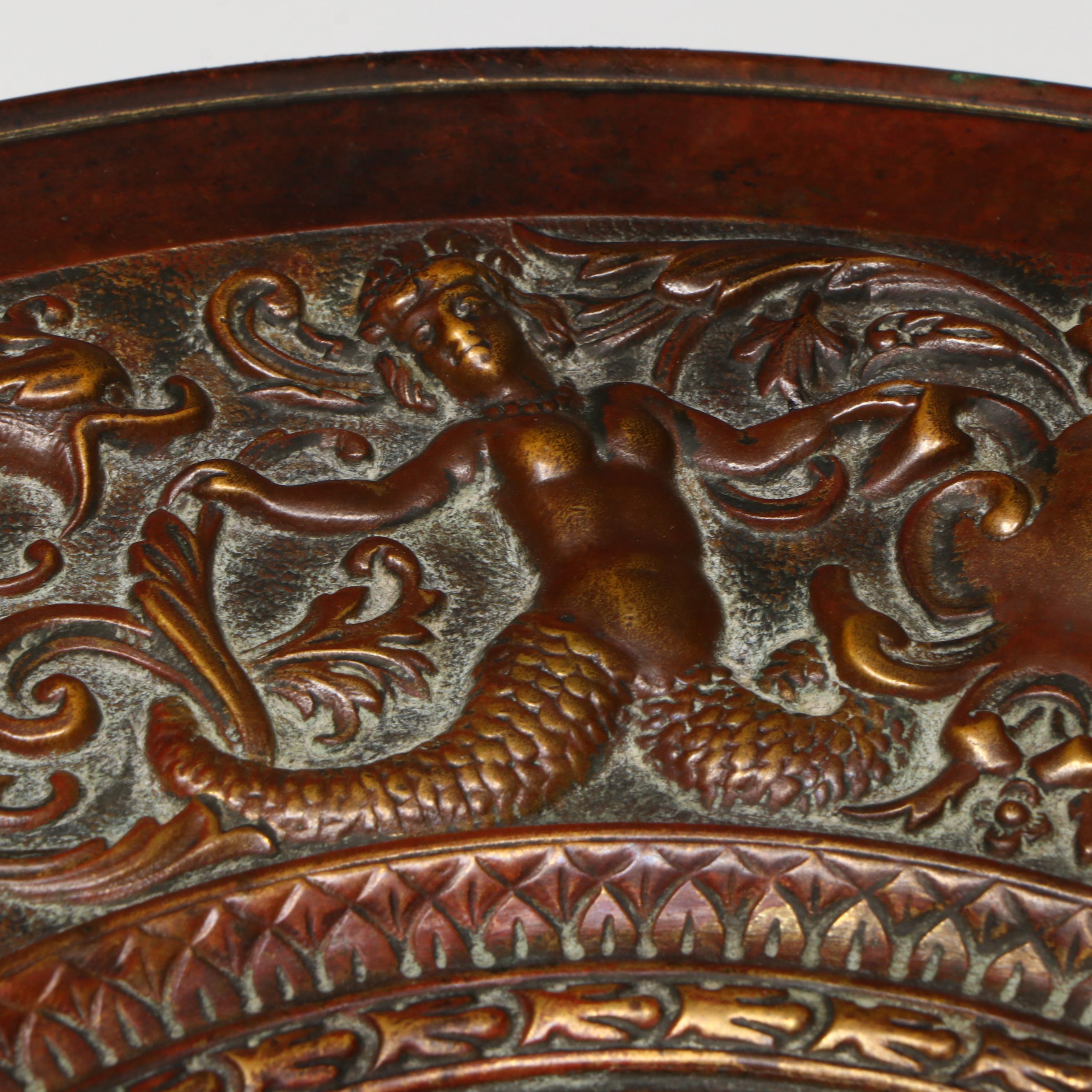 Rococo Revival Style Bas Relief Putto Platter