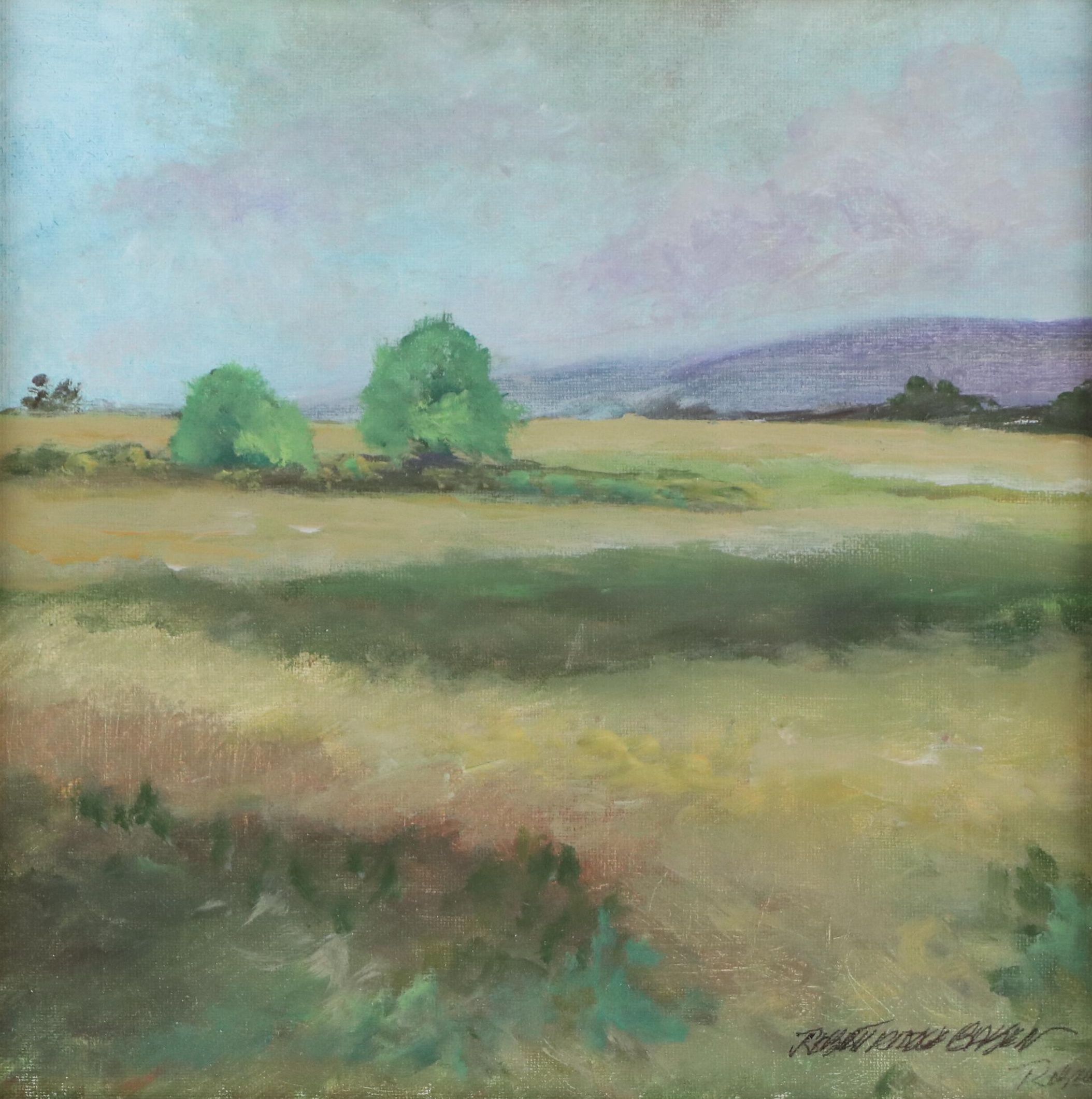 Robert Riddle Baker Landscape Acrylic Painting "A Pleasant Field," 2021