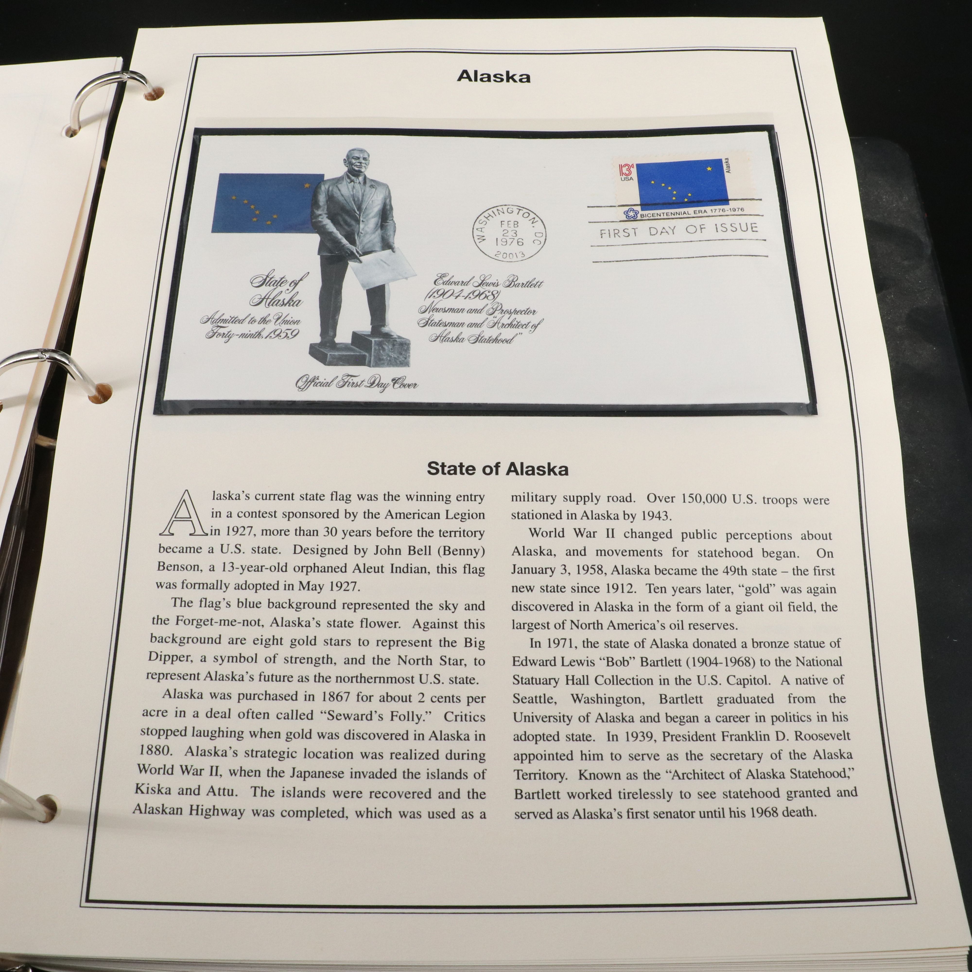 Collection of Gold Tone State Quarters and First Day Covers