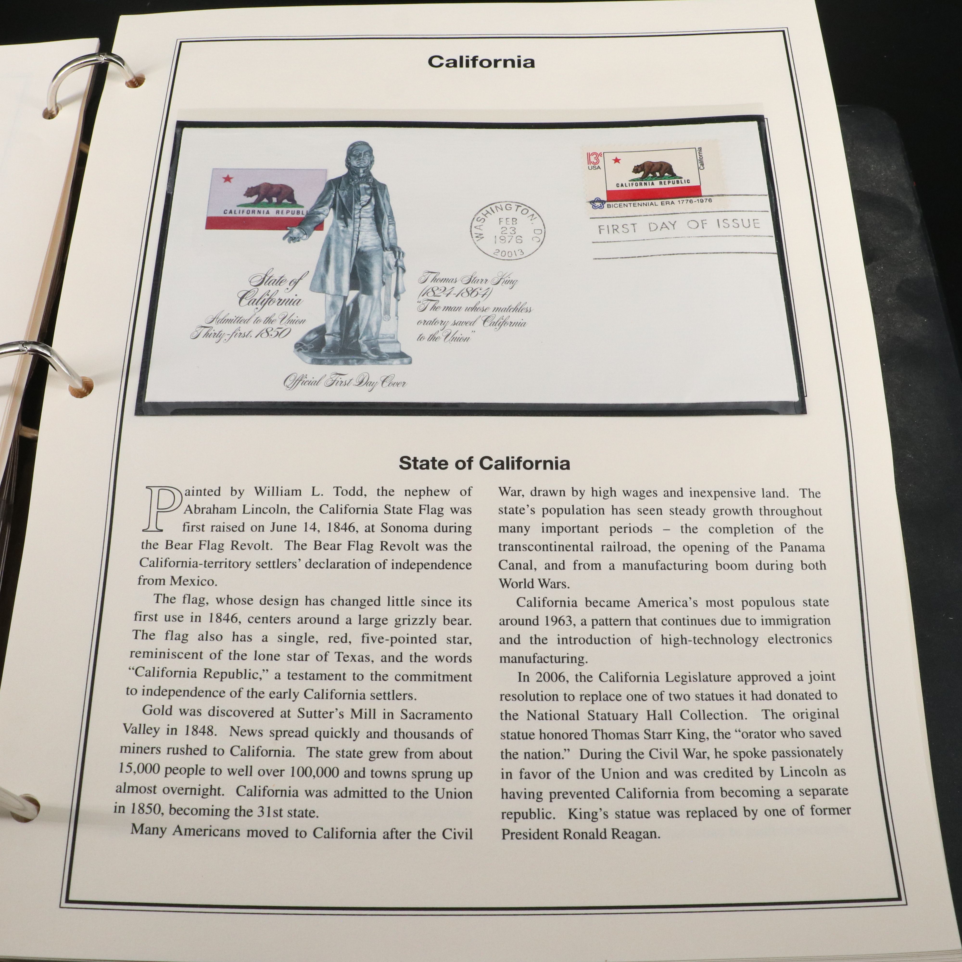 Collection of Gold Tone State Quarters and First Day Covers