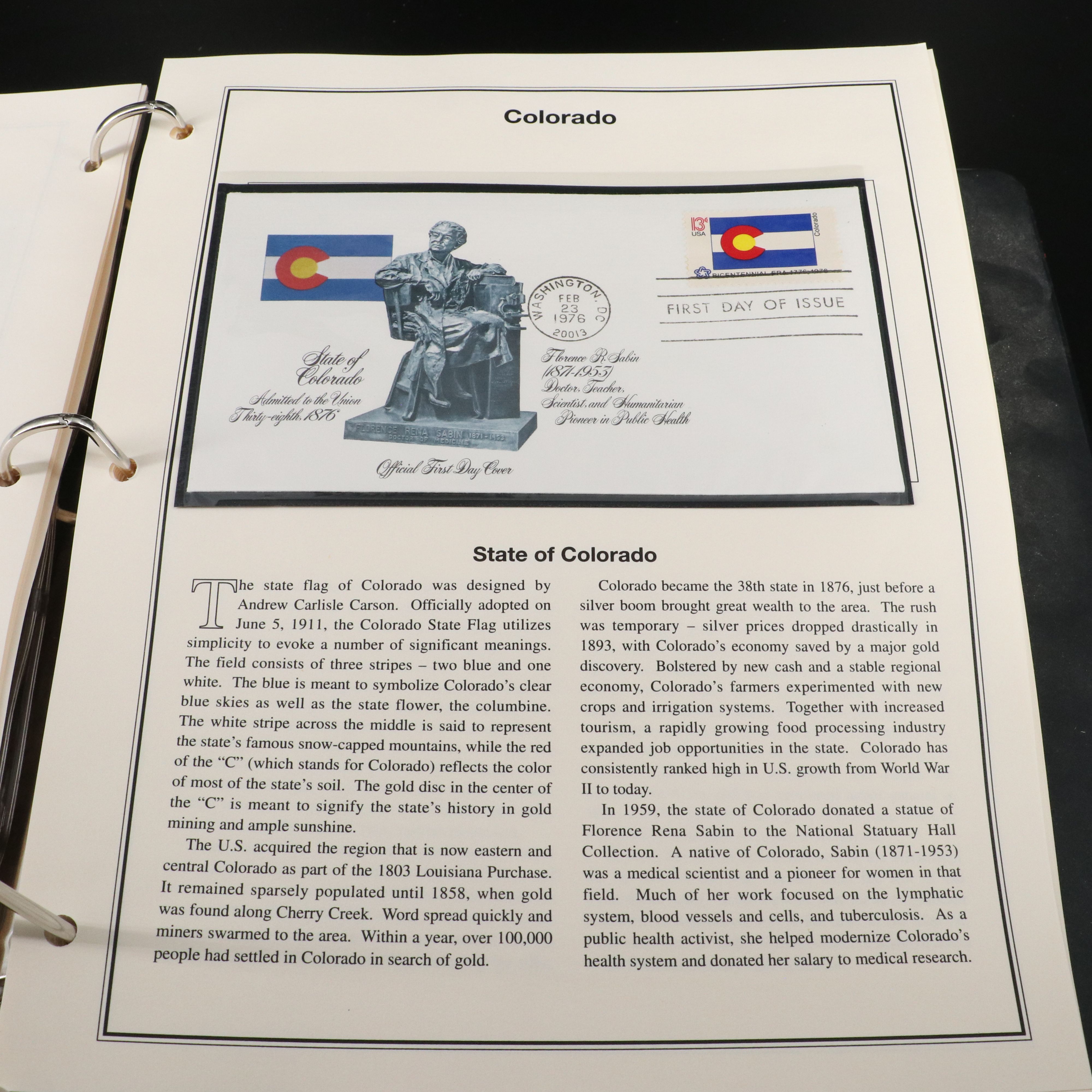 Collection of Gold Tone State Quarters and First Day Covers