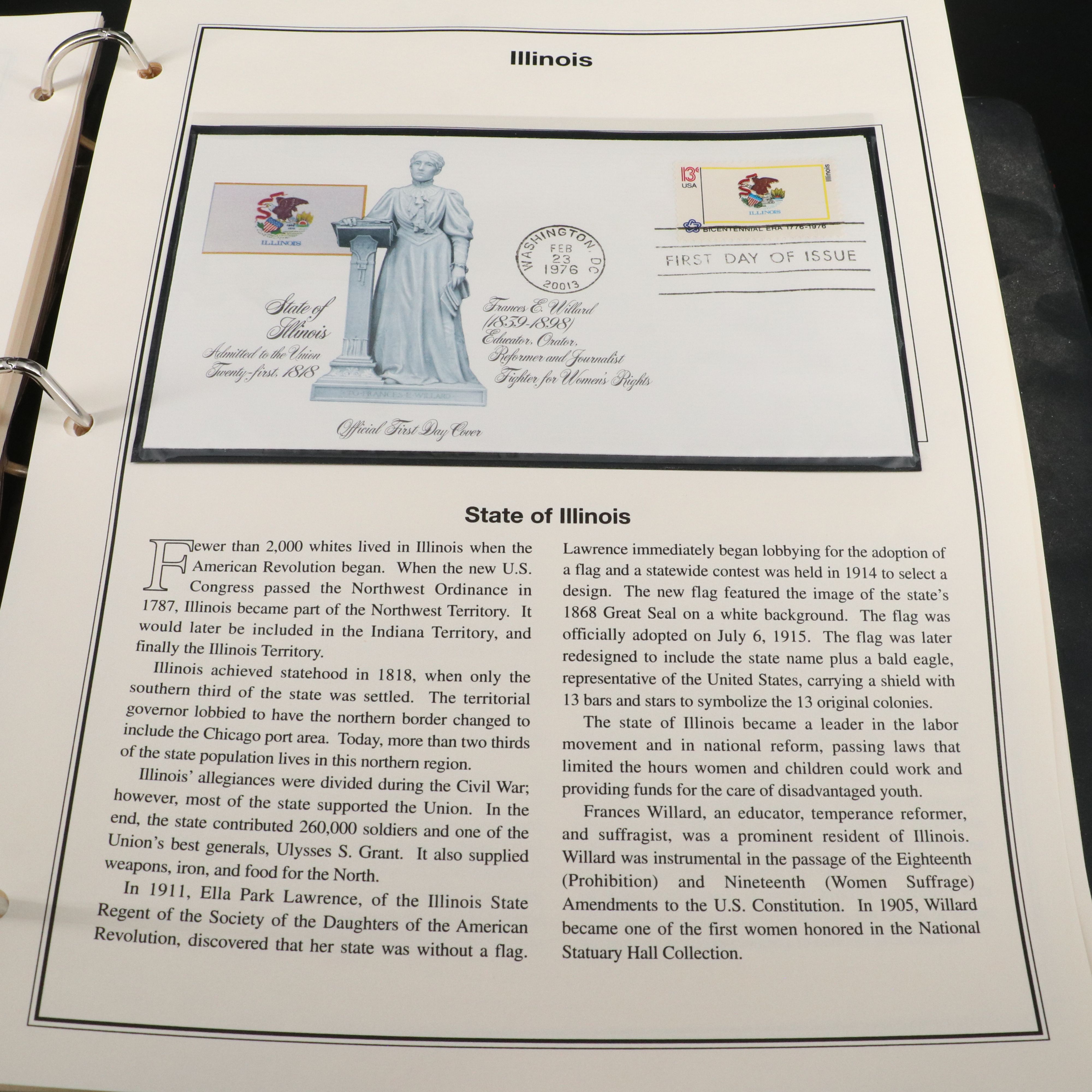 Collection of Gold Tone State Quarters and First Day Covers