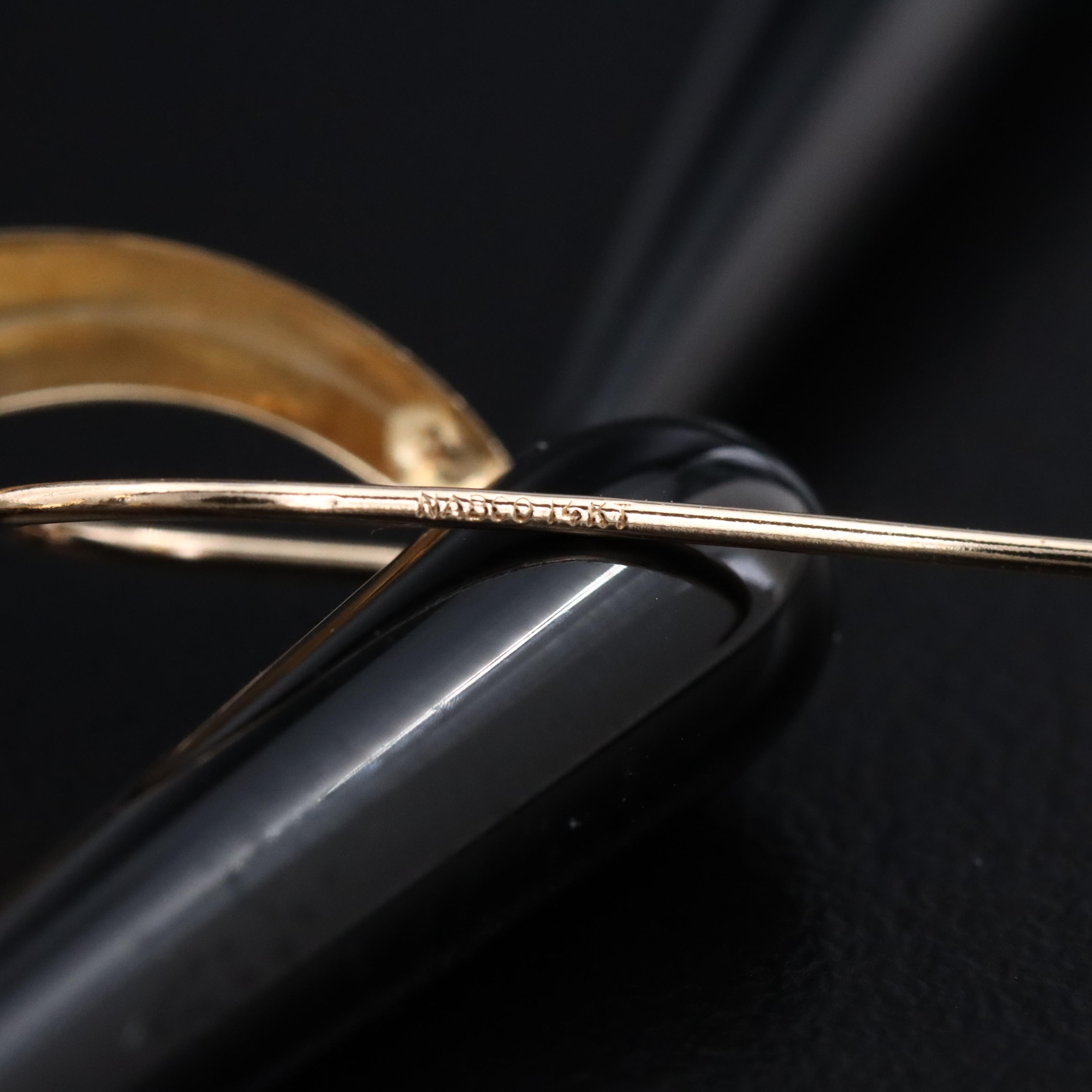 14K Black Onyx Twist Earrings