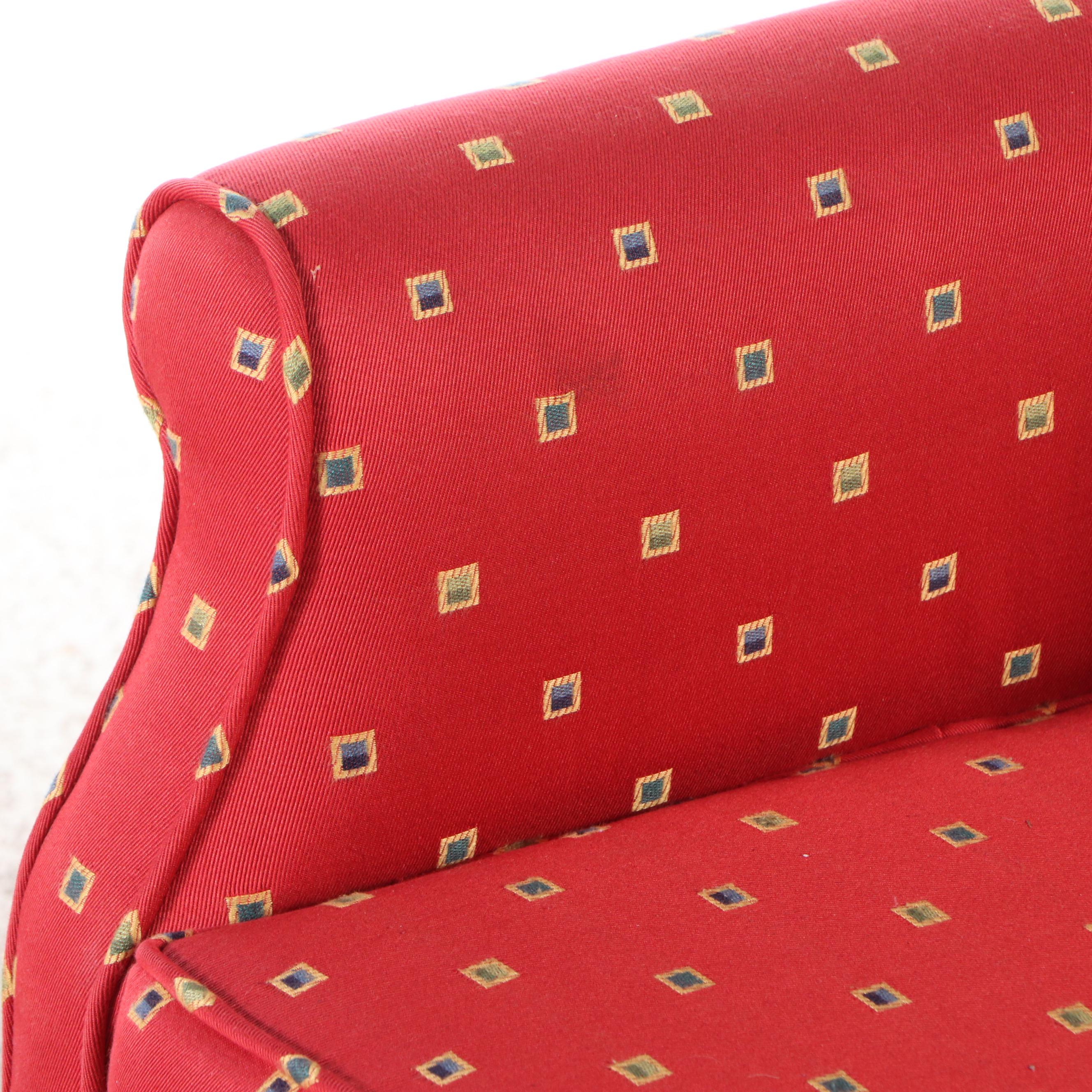 Channel-Tufted Fabric Upholstered Armchair with Ottoman