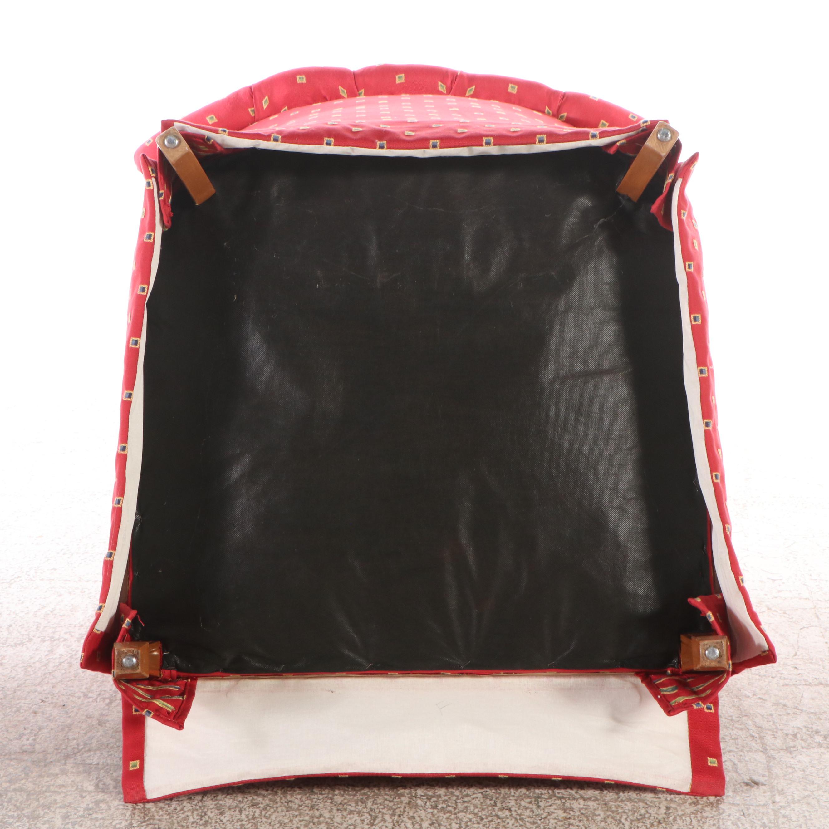 Channel-Tufted Fabric Upholstered Armchair with Ottoman