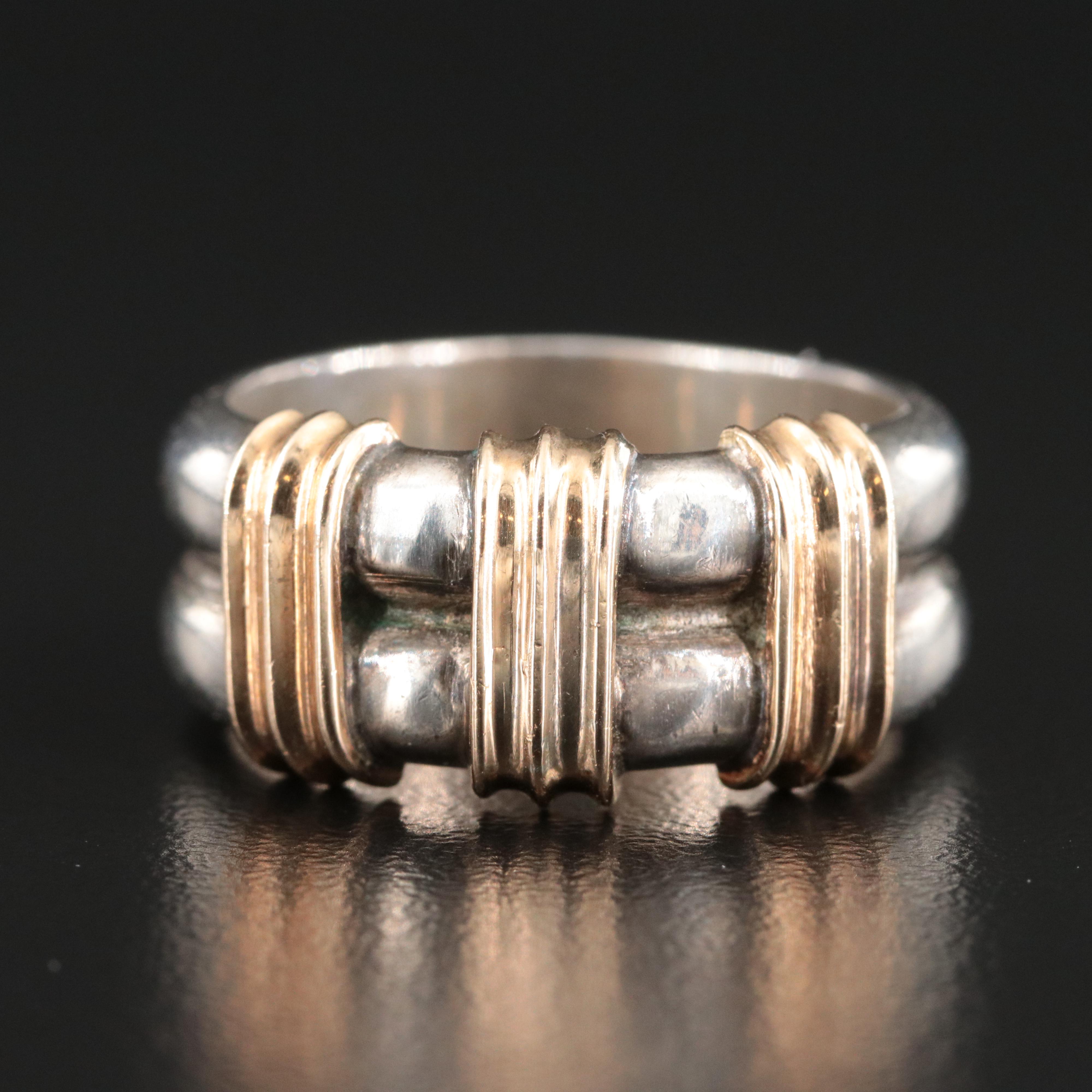 Sterling Band with 14K Accent