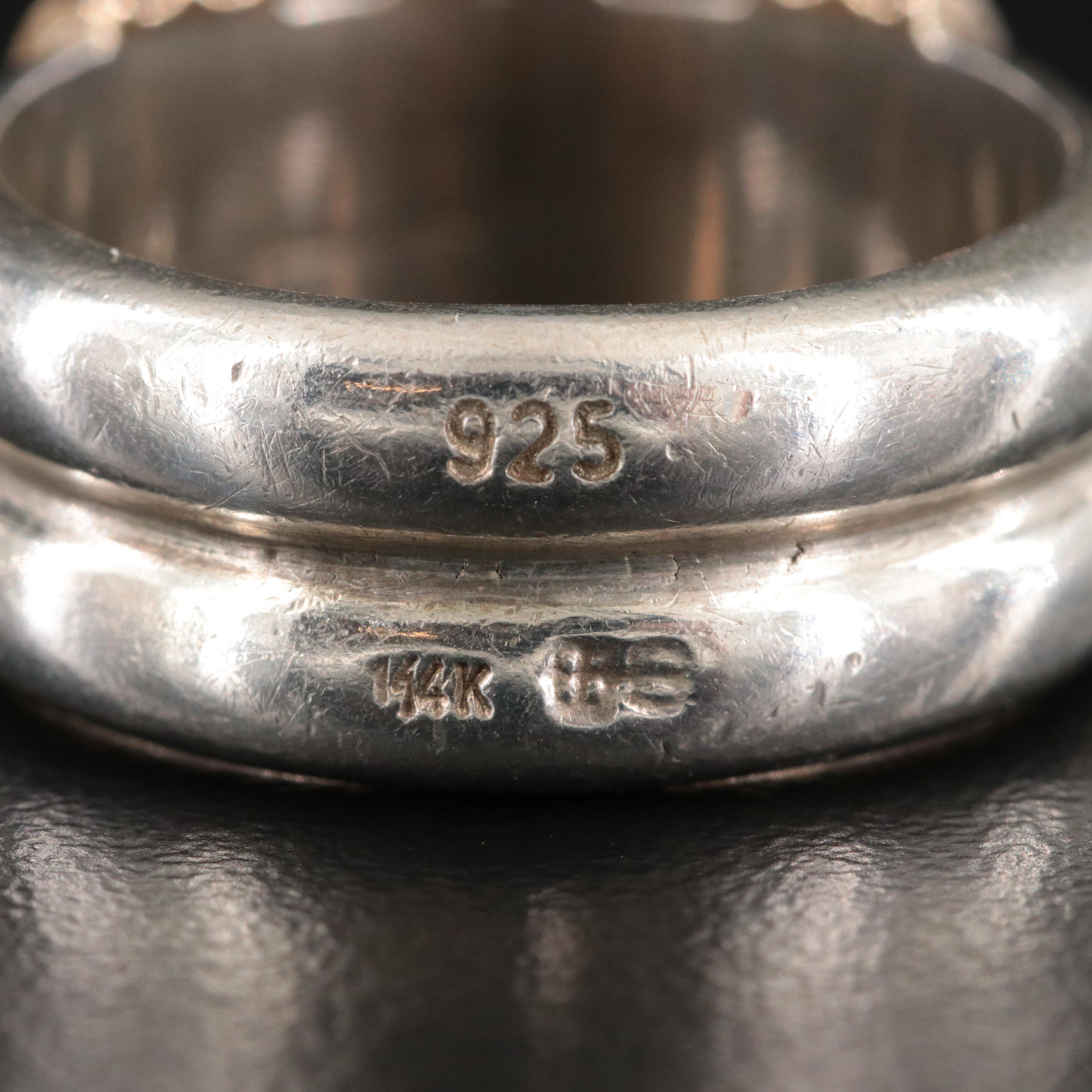 Sterling Band with 14K Accent