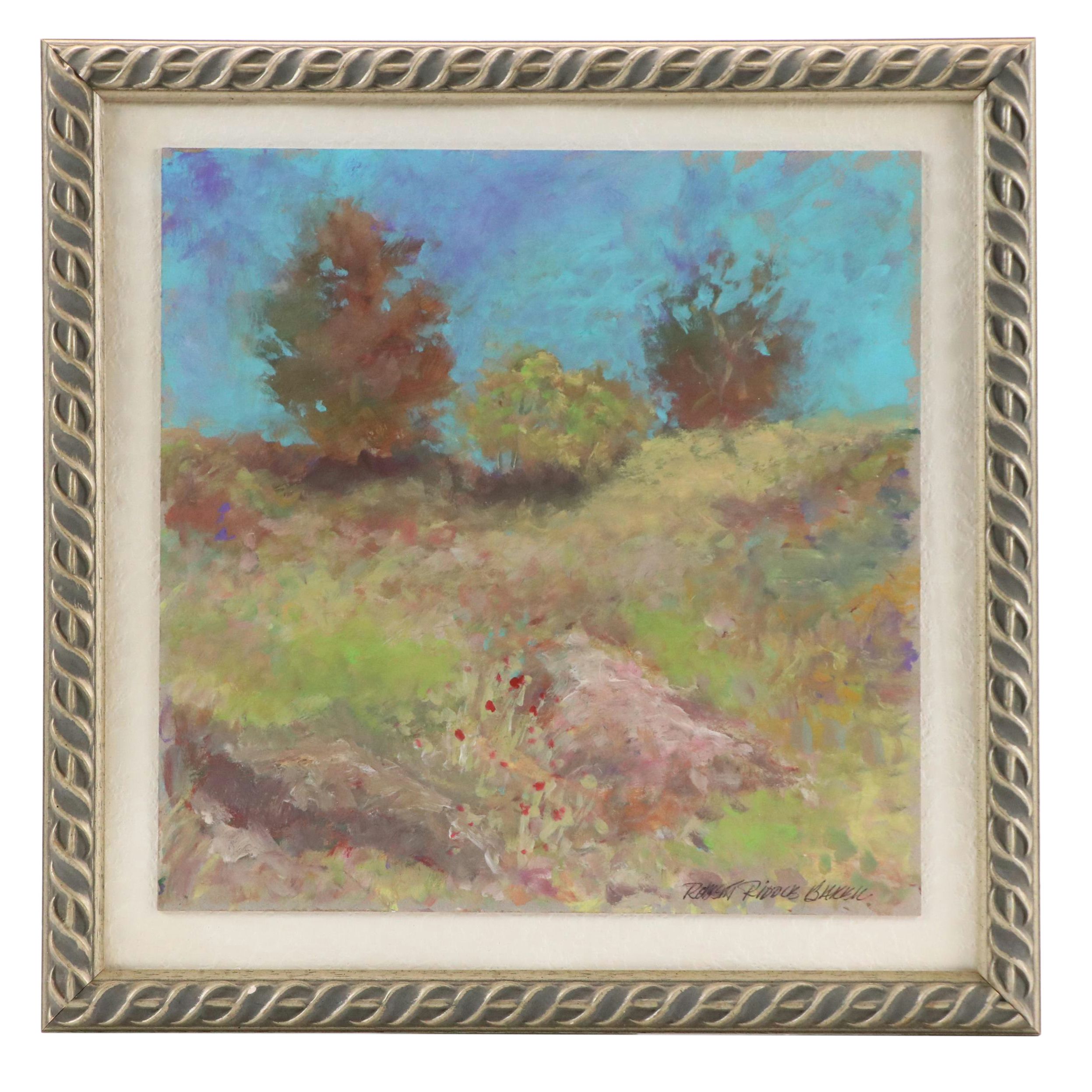 Robert Riddle Baker Landscape Acrylic Painting "Rocky Place," 2022