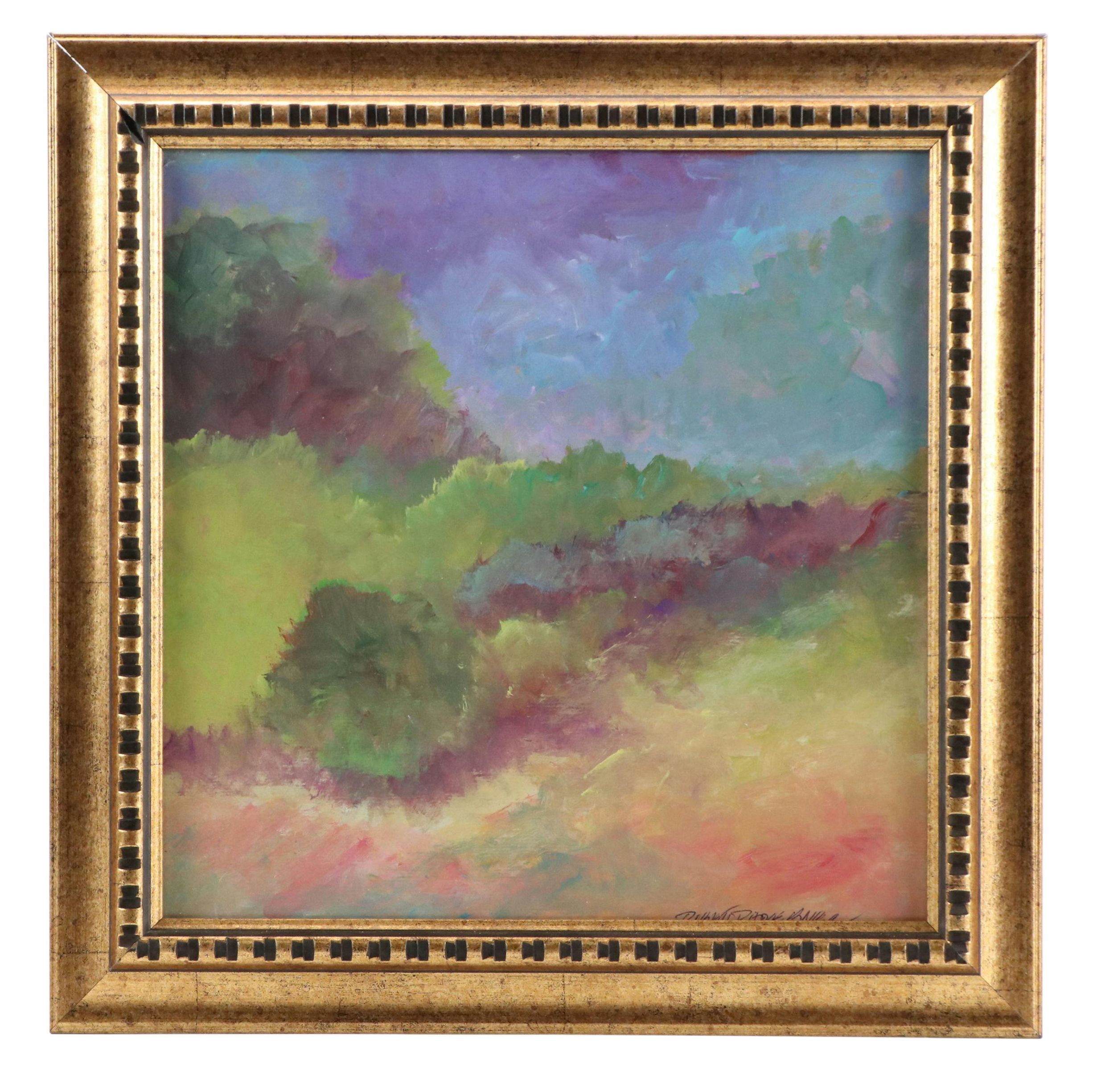 Robert Riddle Baker Landscape Acrylic Painting "Neverland #6," 2022