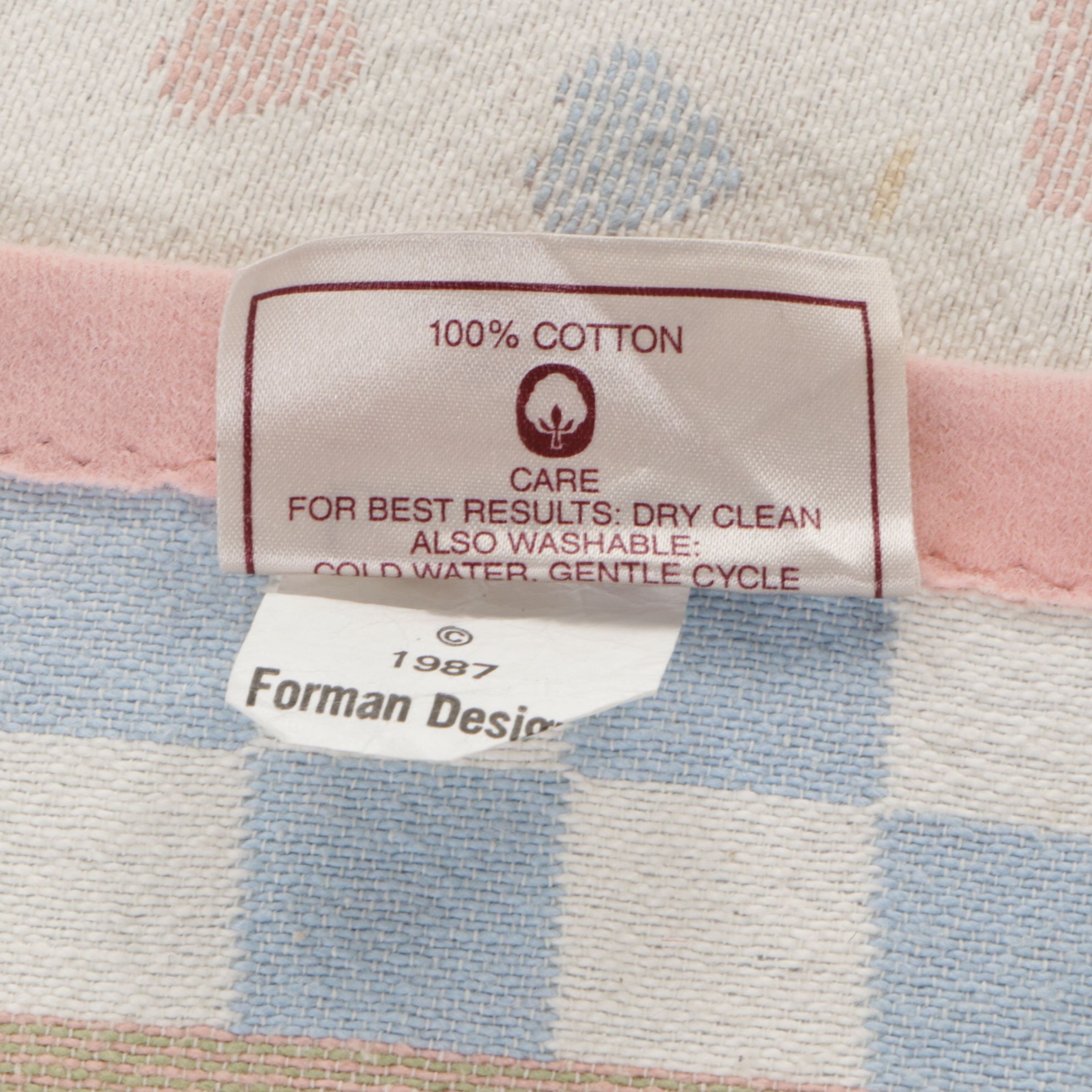 Woven Baby Blanket with Heart, Vine, and Checker Motifs