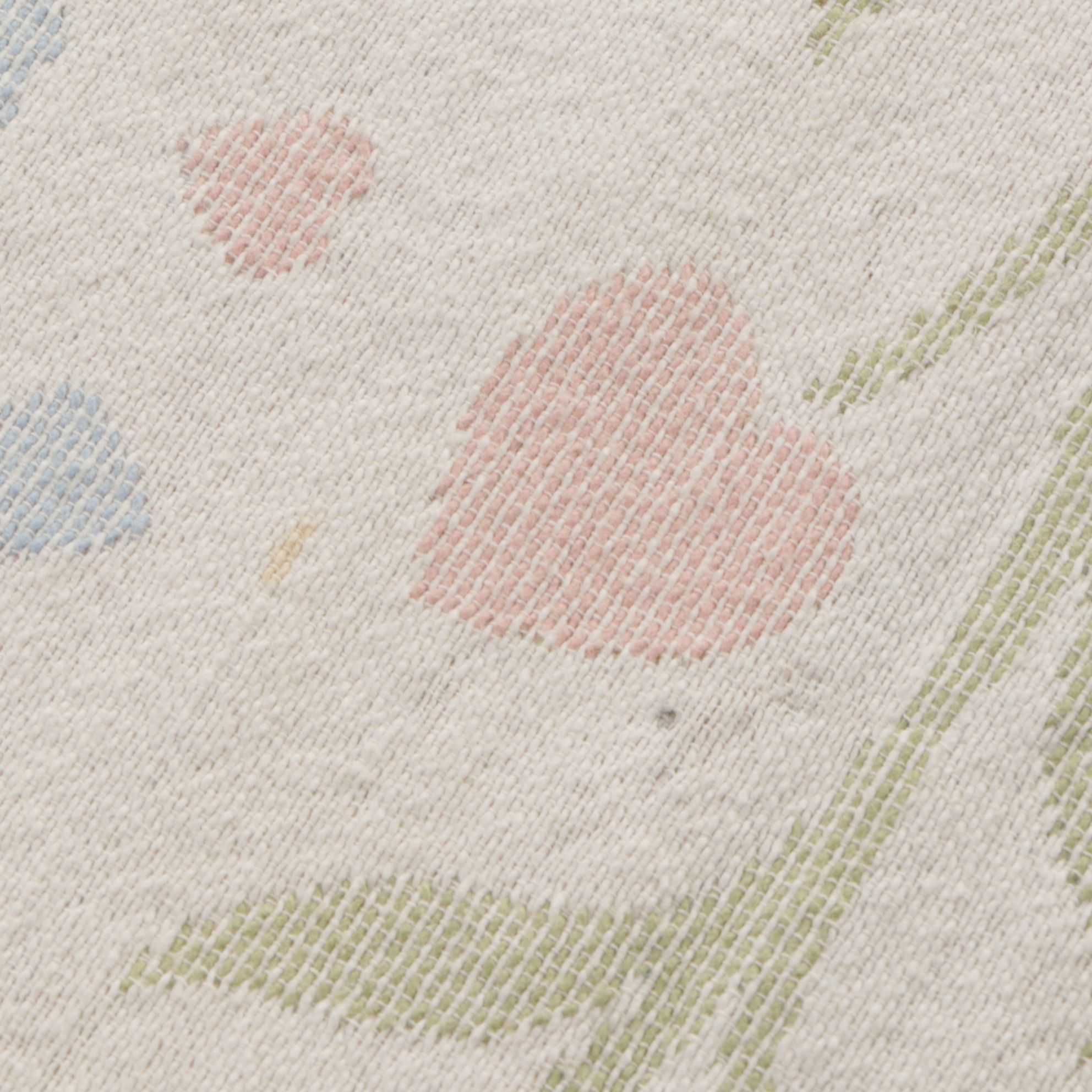 Woven Baby Blanket with Heart, Vine, and Checker Motifs