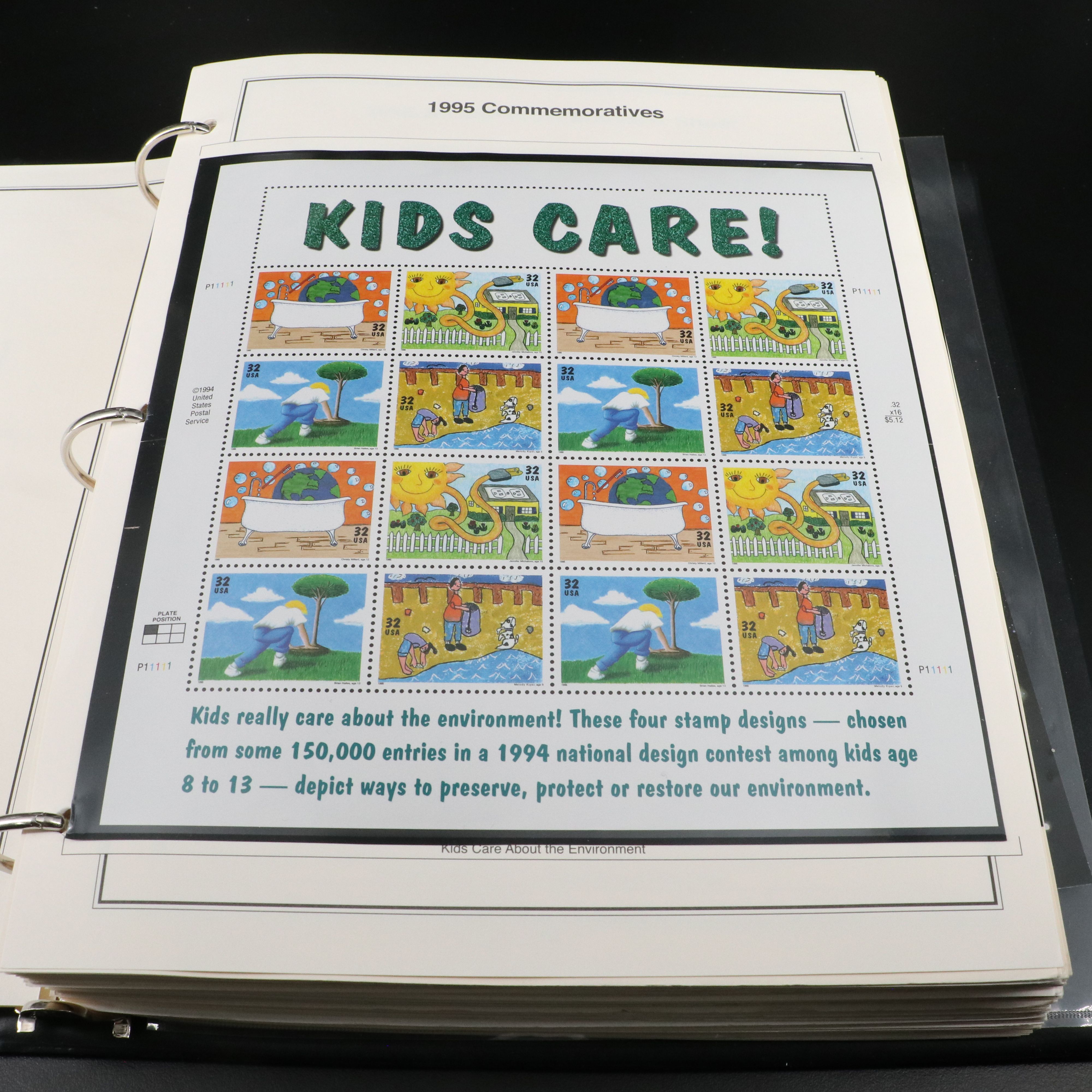 Album of 103 U.S. Mint Condition Commemorative Postage Stamp Sheets 1976 - 2010s