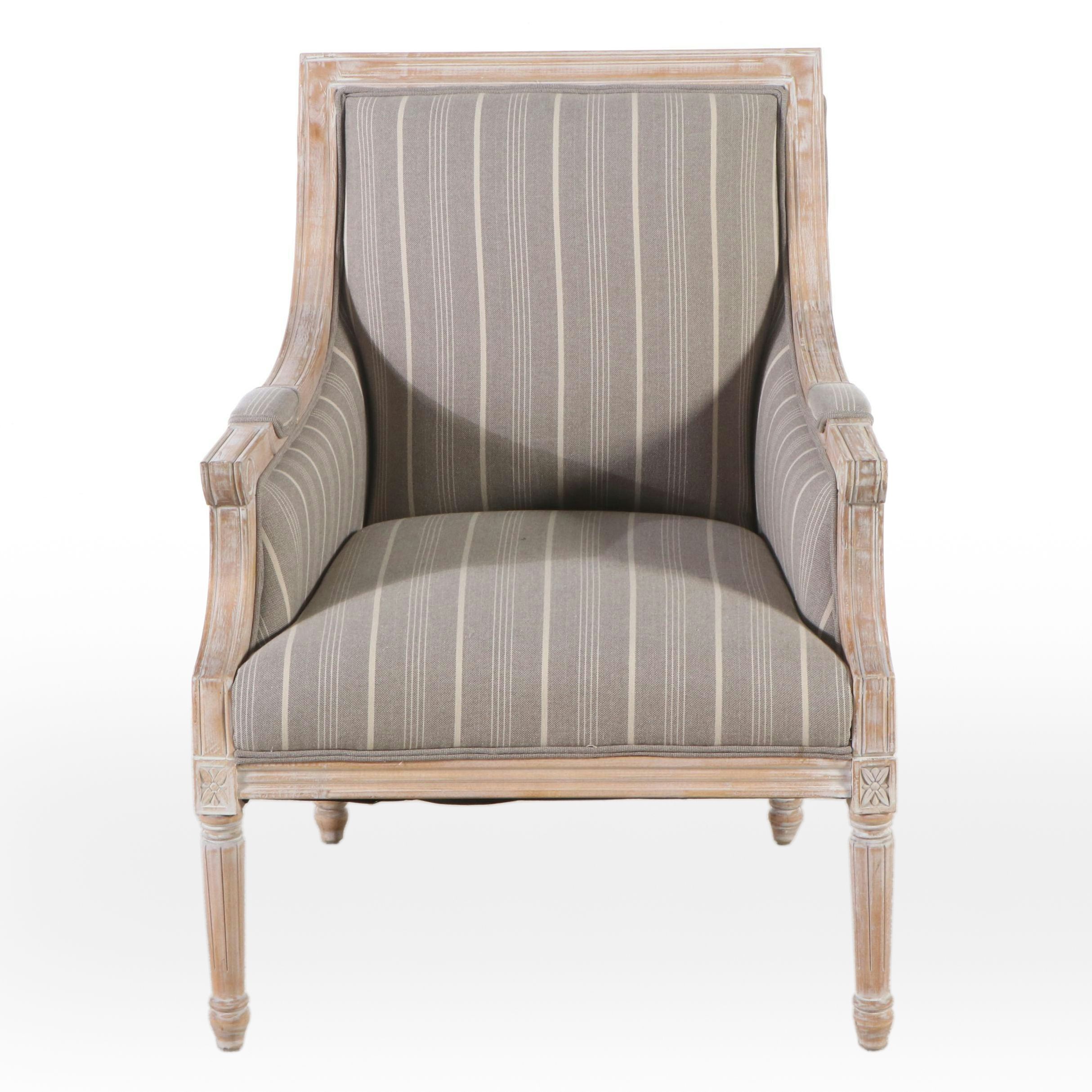 Jofran Inc. French Provincial Style Whitewashed Bergère
