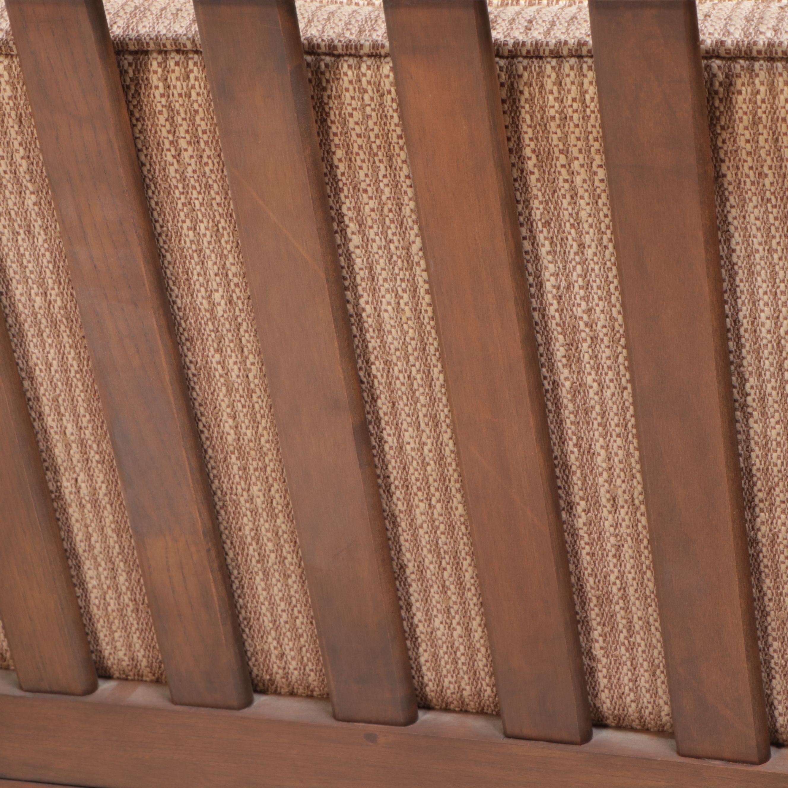 Pair of Mid Century Modern Walnut Lounge Chairs with Fabric Cushions