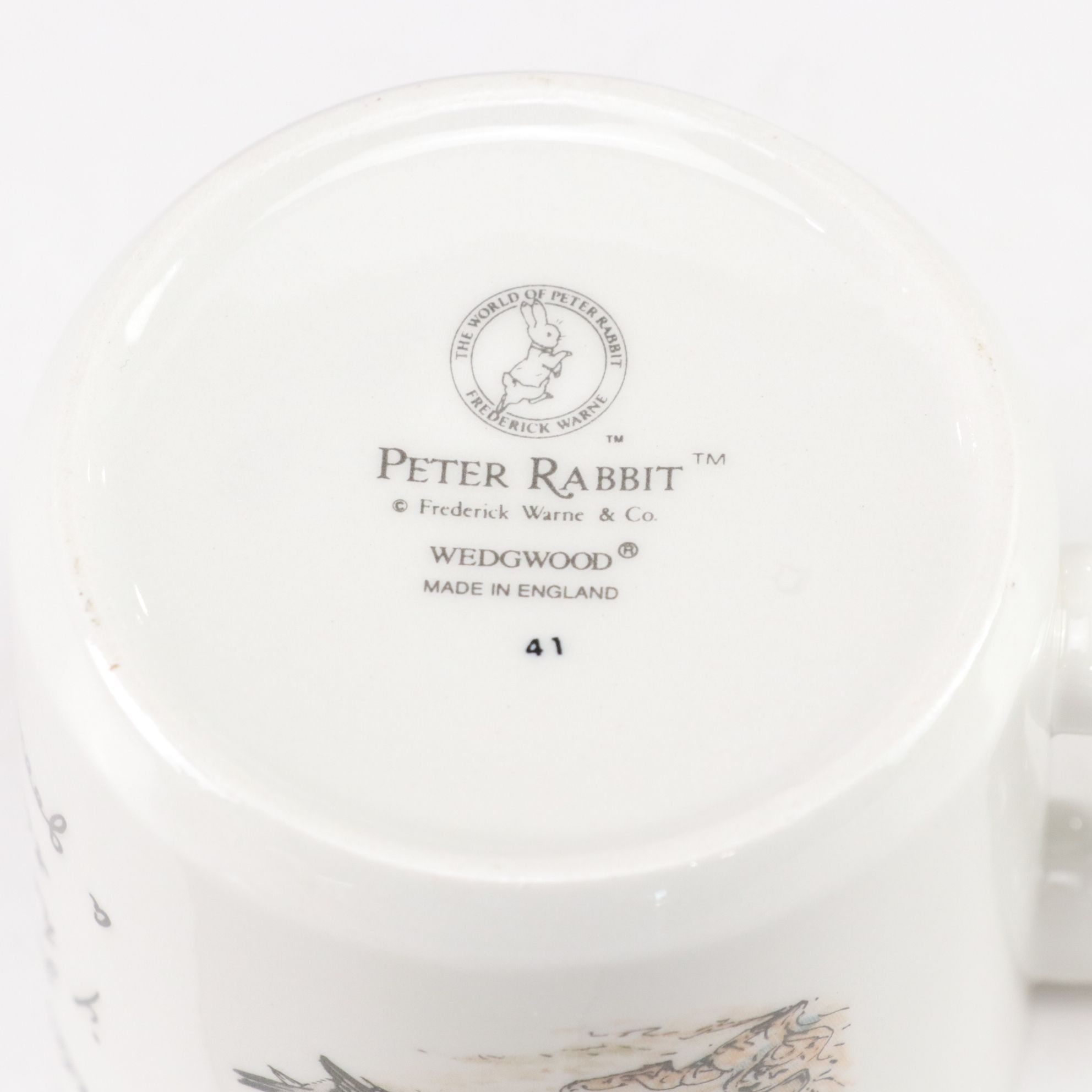 Royal Doulton "Bunnykins" Mug and Bowls with Music Box & Peter Rabbit Figurines