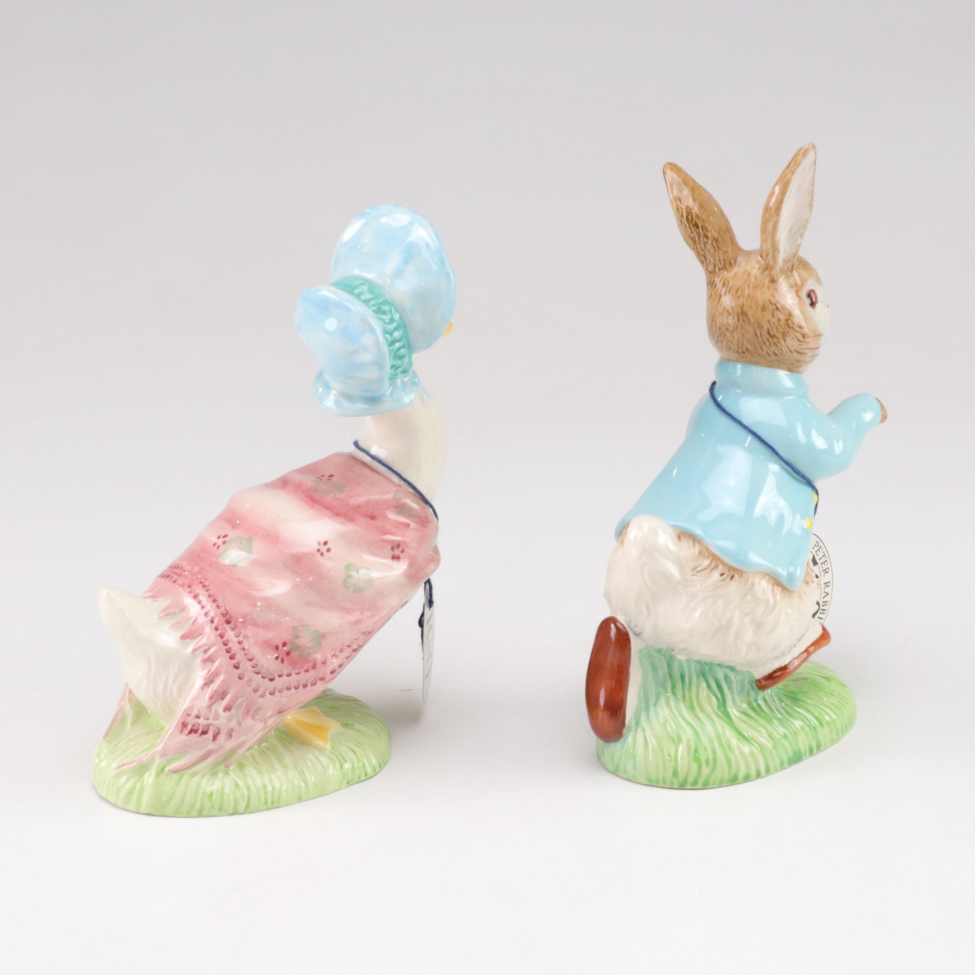 Royal Doulton "Bunnykins" Mug and Bowls with Music Box & Peter Rabbit Figurines