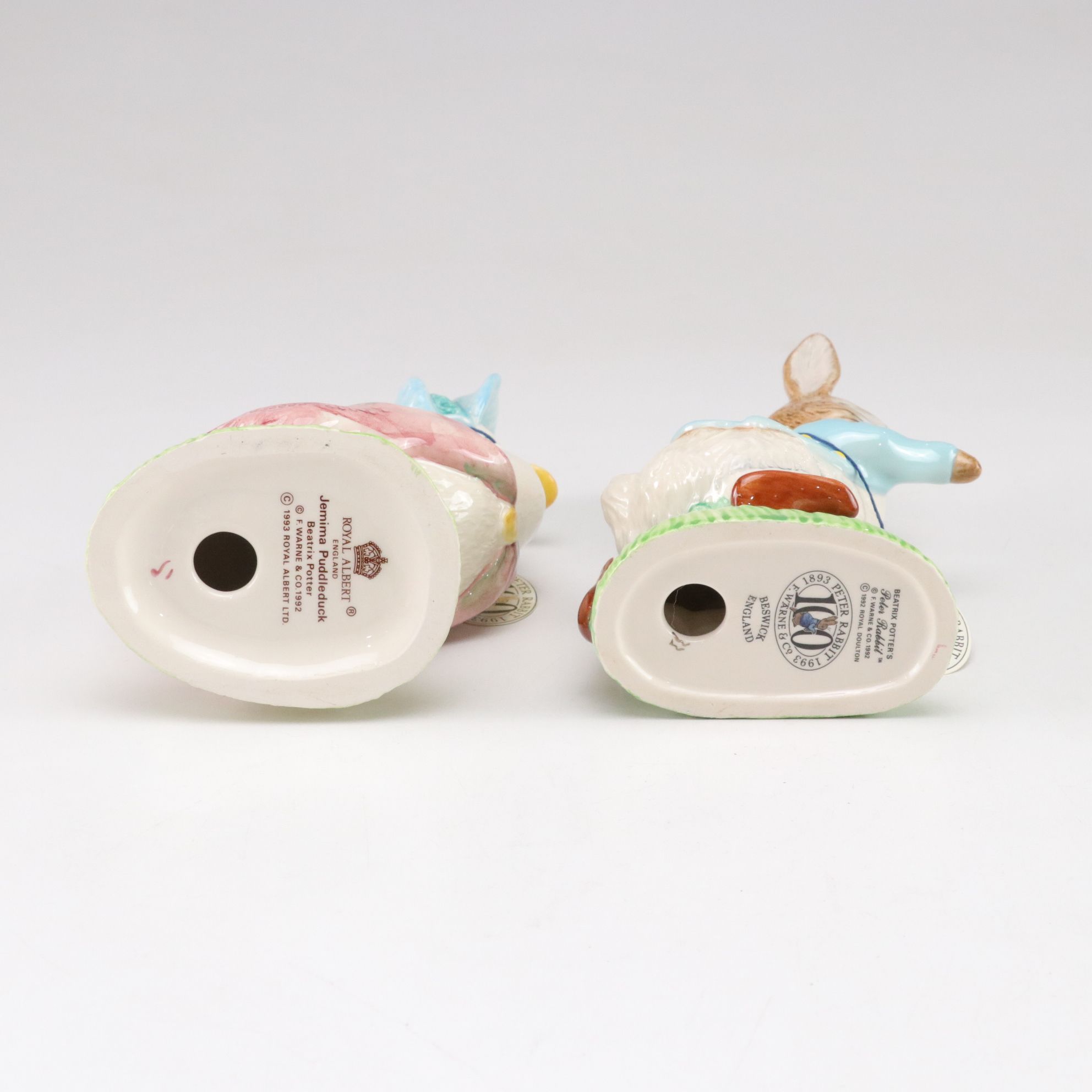 Royal Doulton "Bunnykins" Mug and Bowls with Music Box & Peter Rabbit Figurines