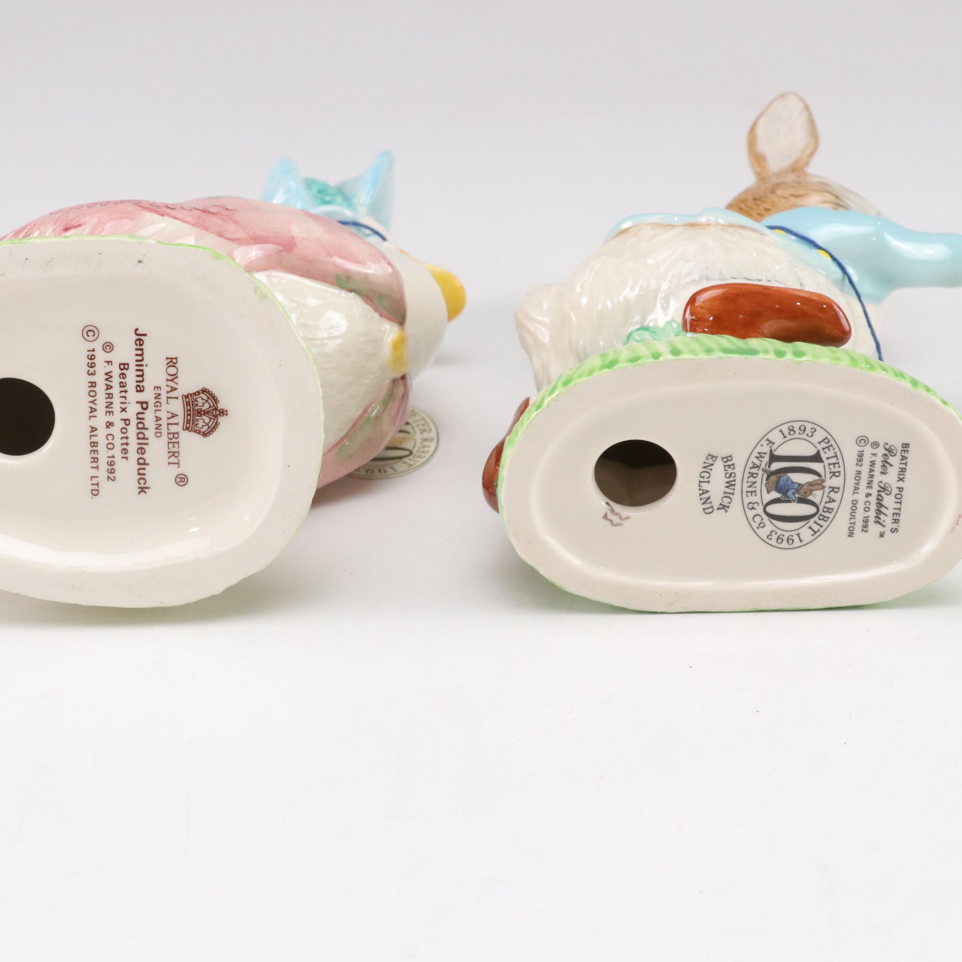 Royal Doulton "Bunnykins" Mug and Bowls with Music Box & Peter Rabbit Figurines