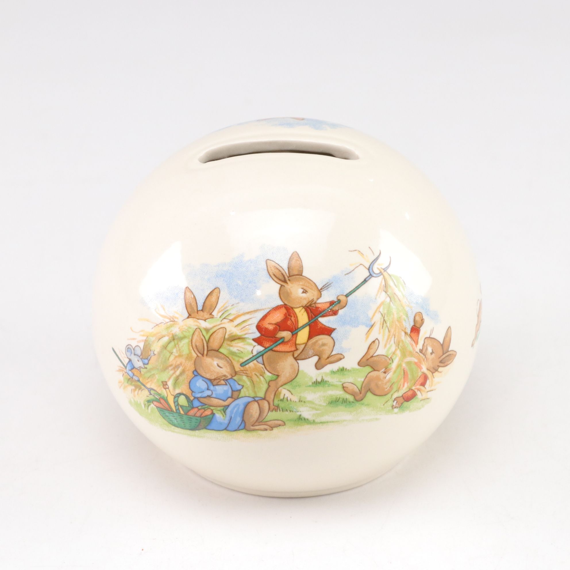 Royal Doulton "Bunnykins" Mug and Bowls with Music Box & Peter Rabbit Figurines