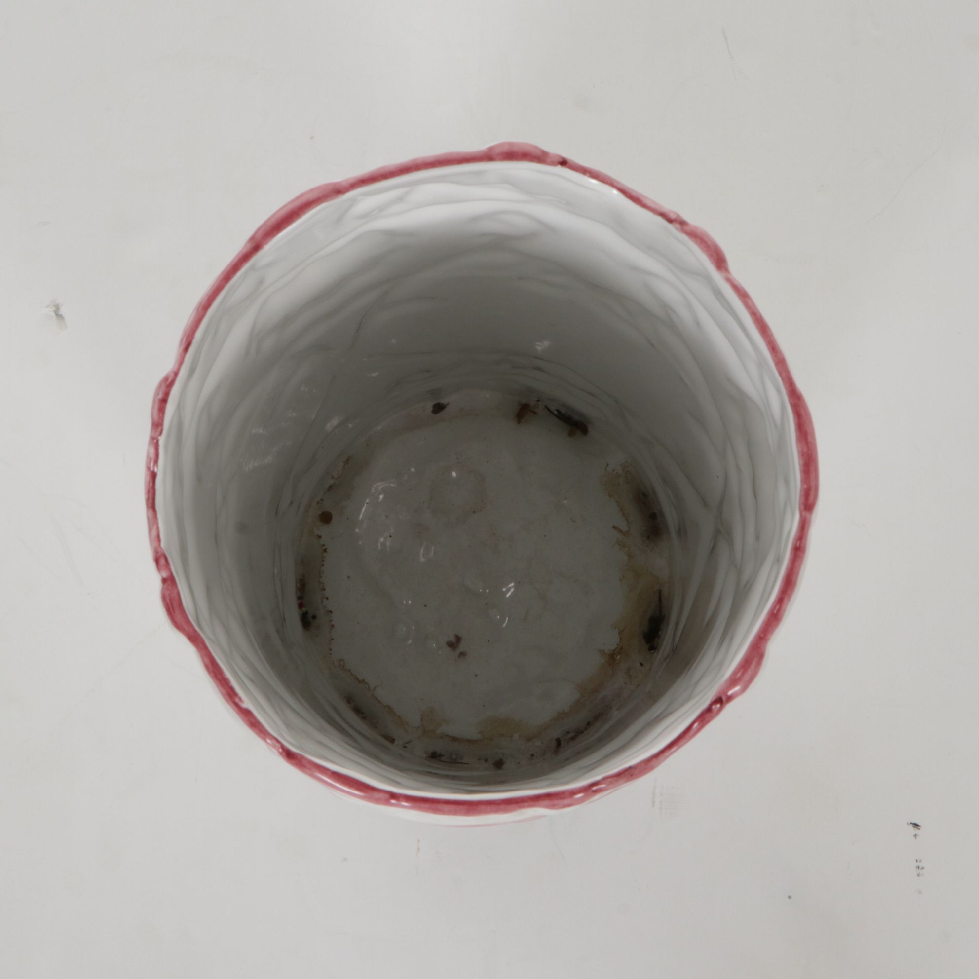 Portuguese Hand-Painted Ceramic Cylinder Vase