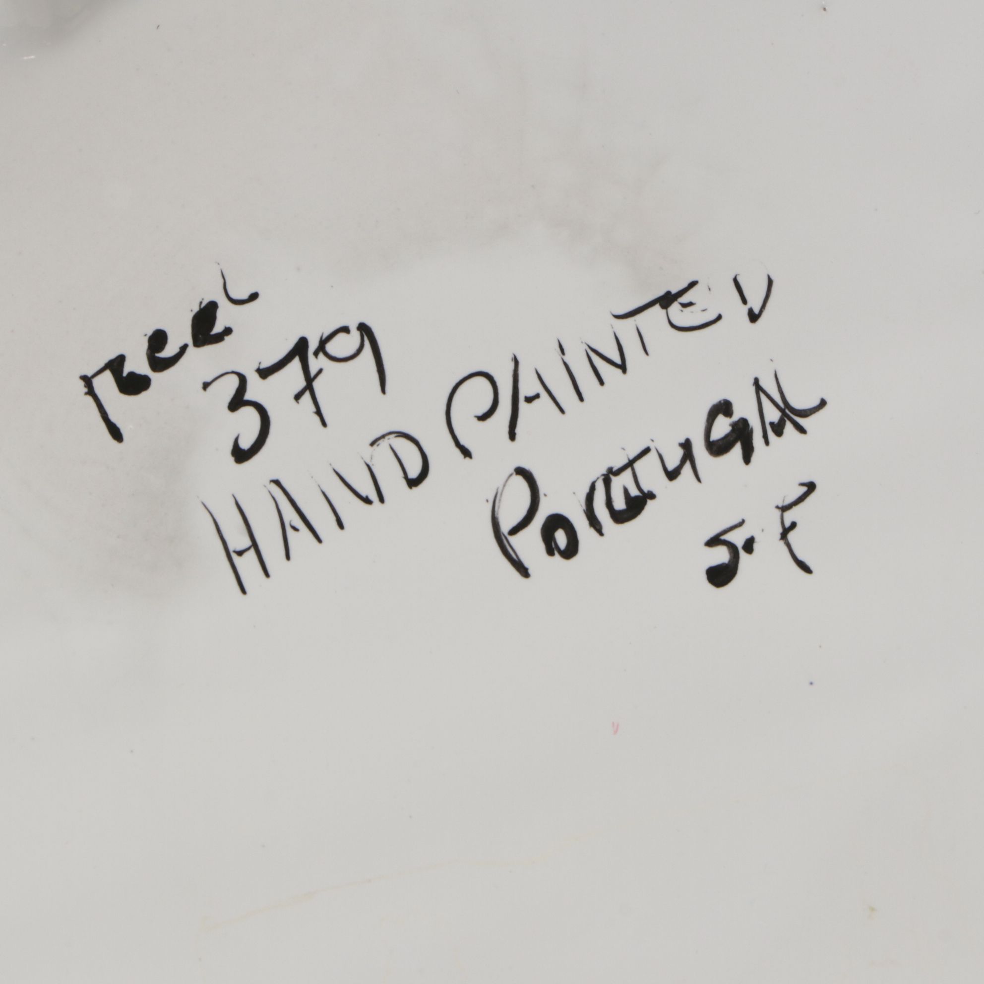 Portuguese Hand-Painted Ceramic Cylinder Vase