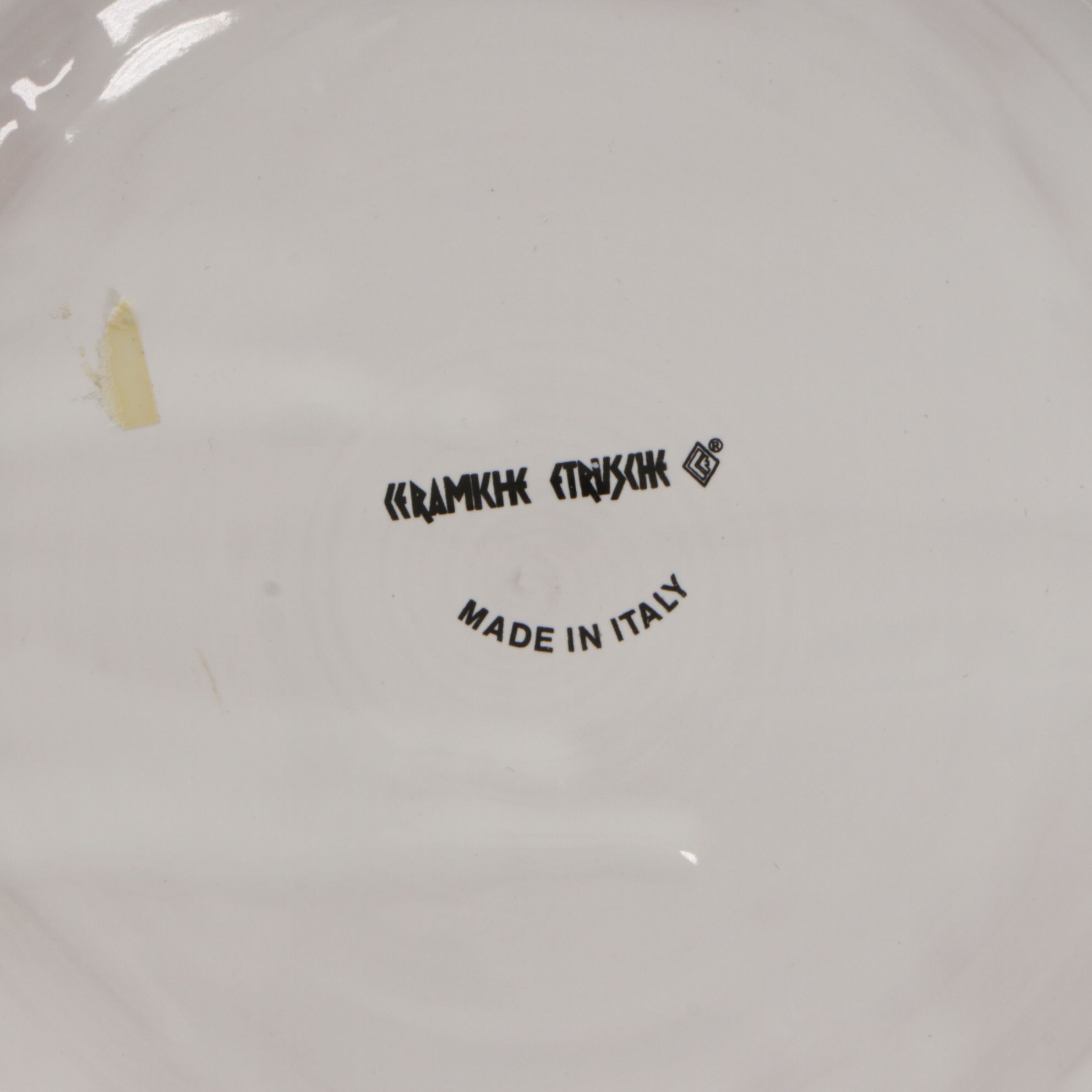 Italian Hand-Painted Ceramic Vase with Fish Motif