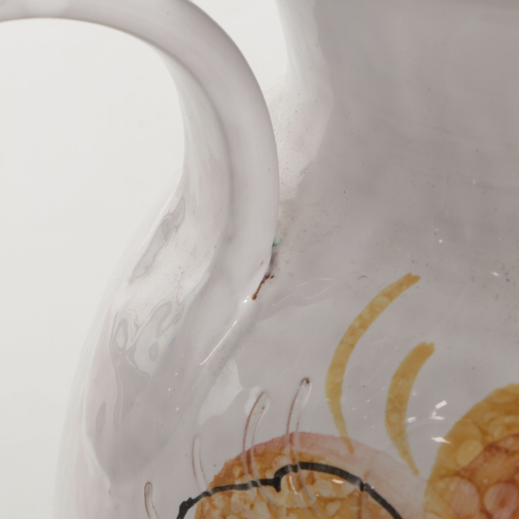 Italian Hand-Painted Ceramic Vase with Fish Motif