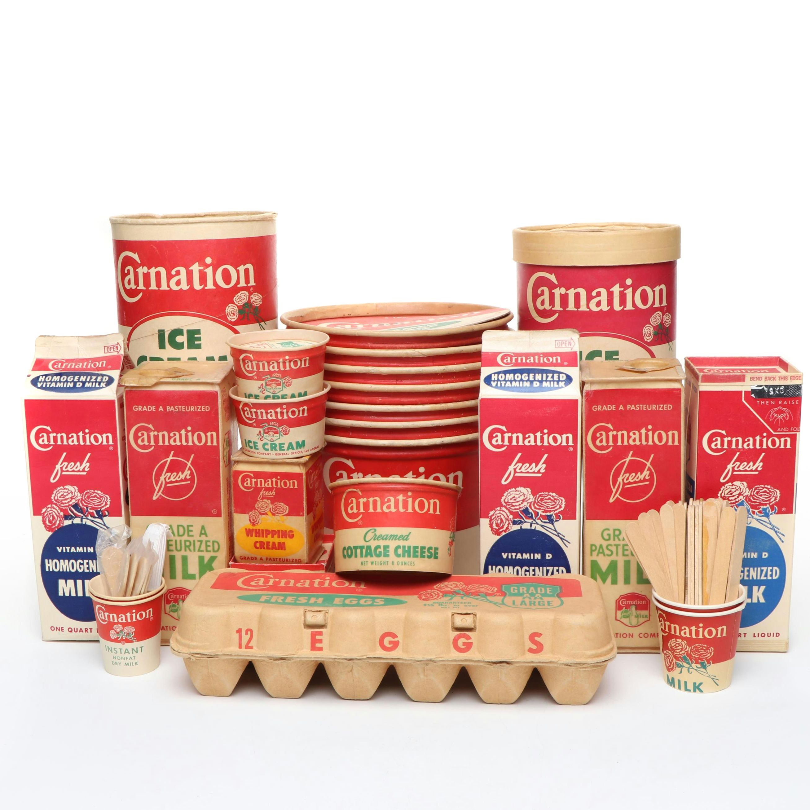 Carnation Milk Cartons, Boxes, Cartons and More, Mid-20th Century