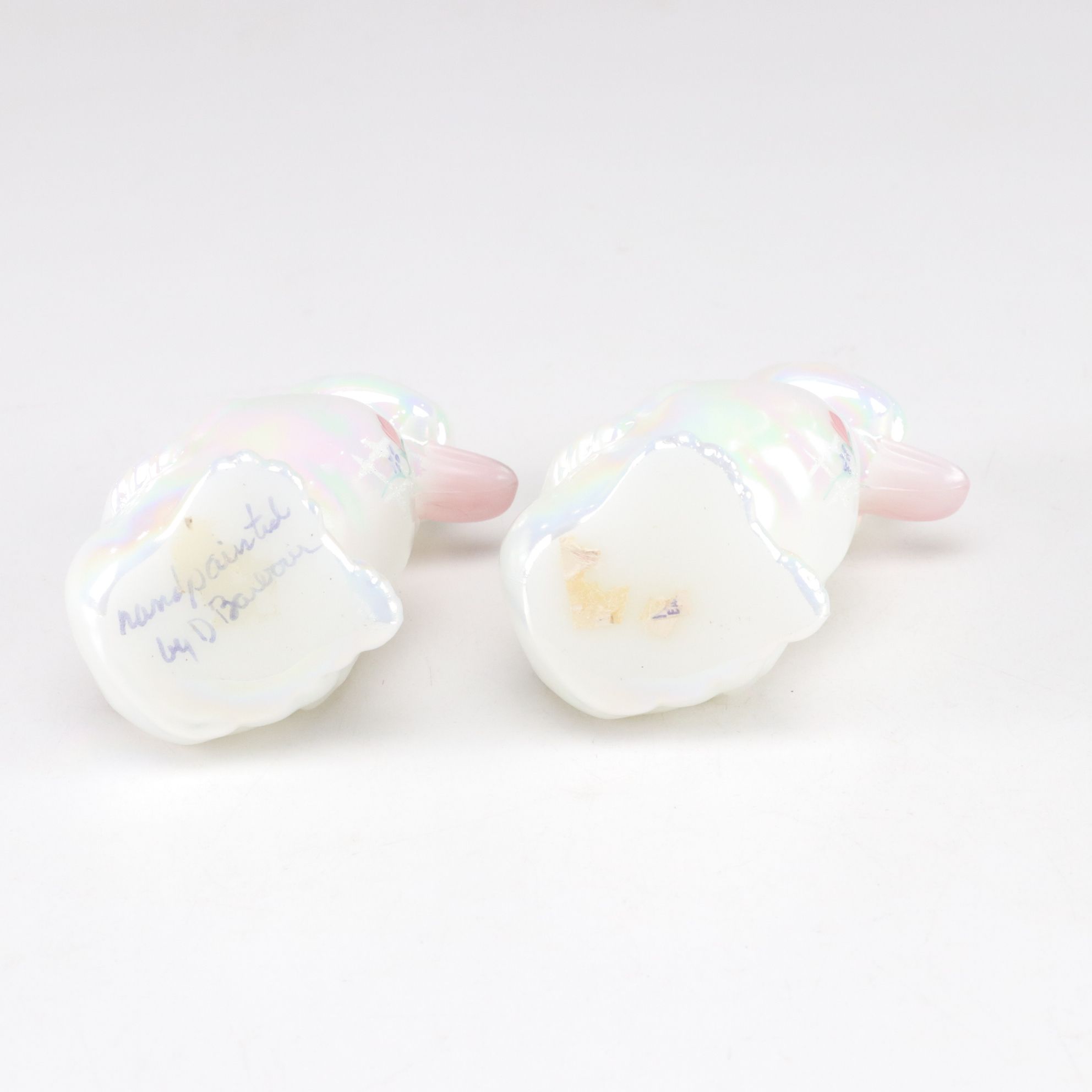 Hand-Painted & Opalescent Duckling, Deer & Flower Girl Figurines