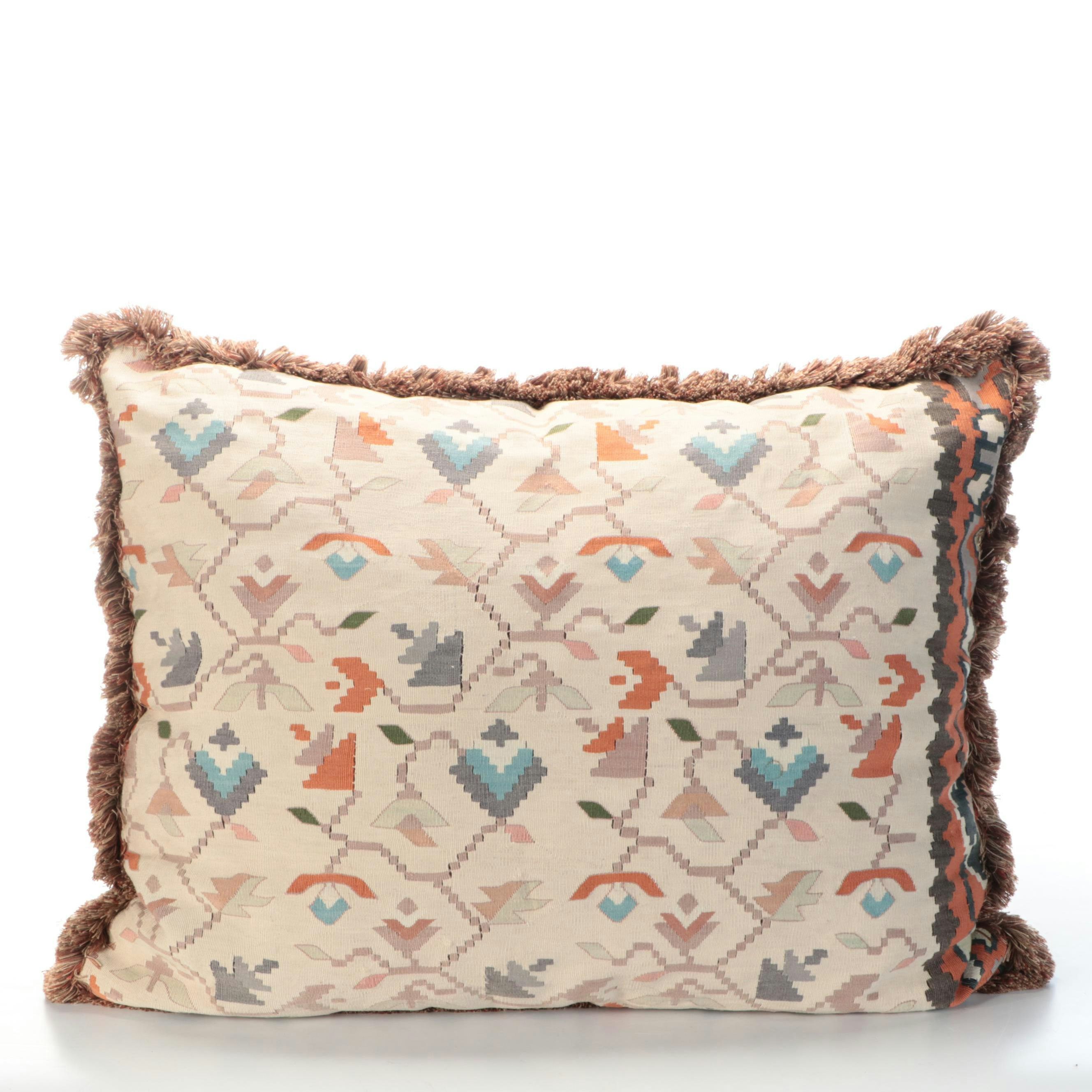 Oversized Bulgarian-Made Kilim Face Floor Pillow
