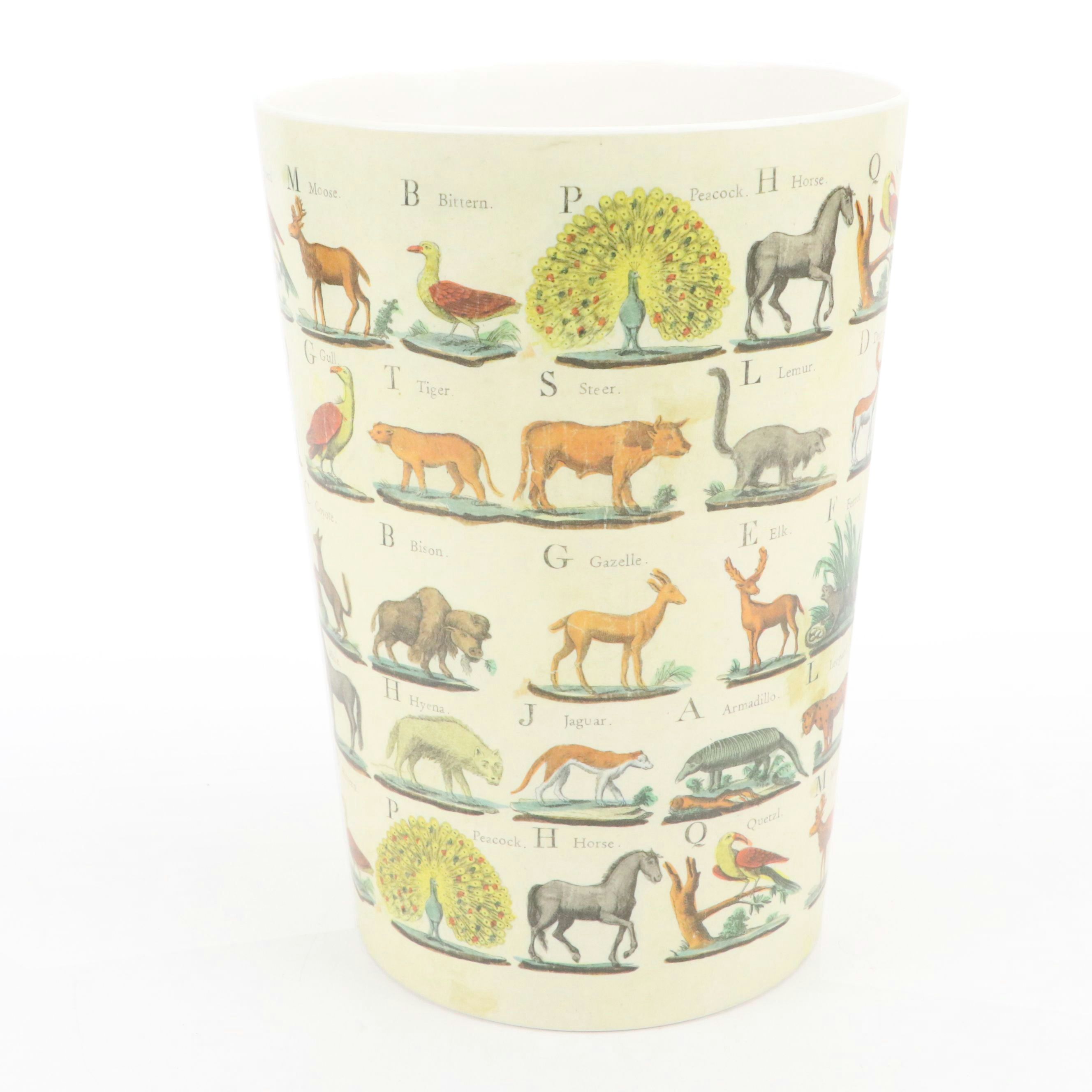 John Derian for Target Melamine Animal Alphabet Print Waste Basket