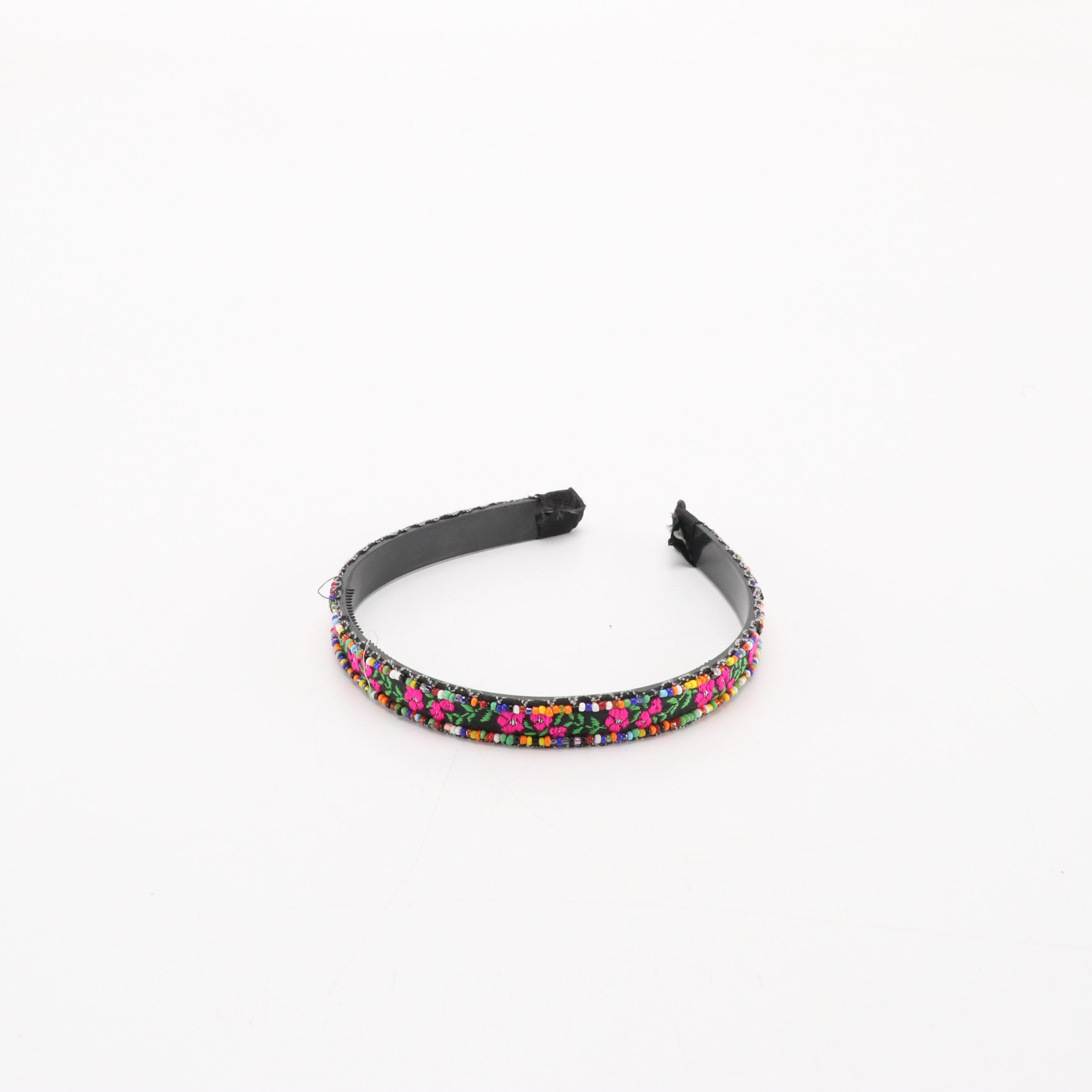 Braided, Embellished and Other Hard Headbands with Floral Hair Clips