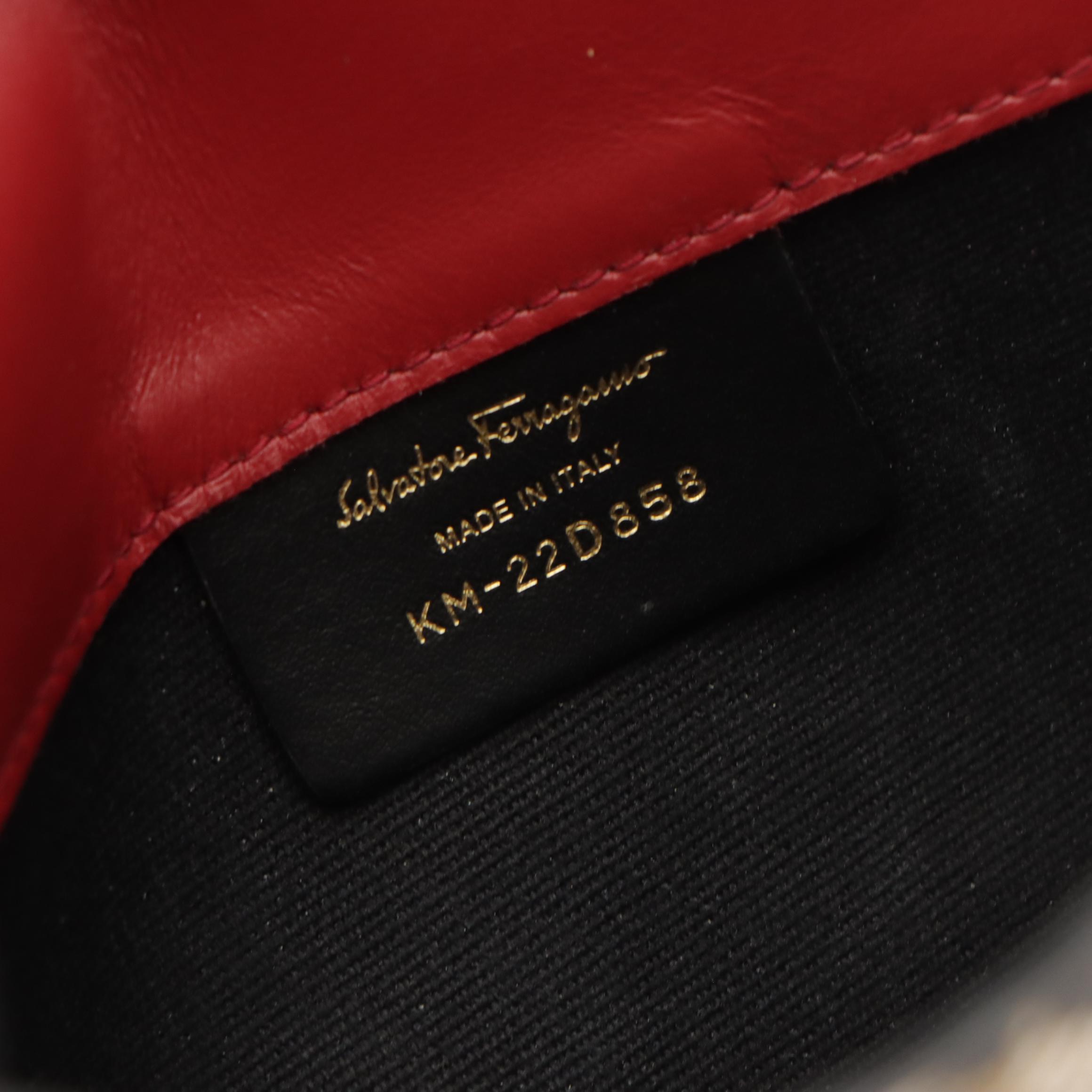 Salvatore Ferragamo Black Leather Shoulder and Gancini Canvas Crossbody Bags