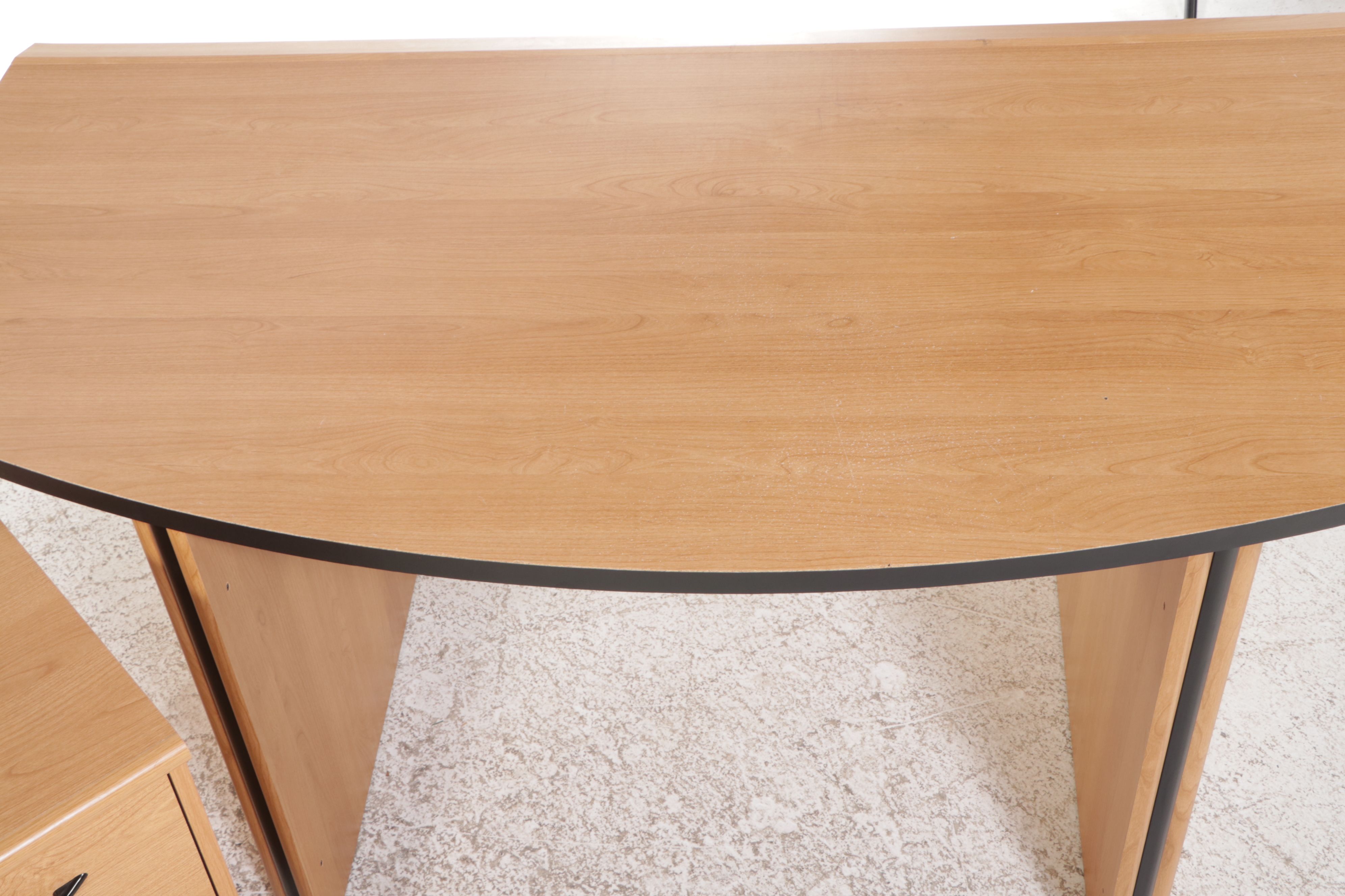 Contemporary Desk with Filing Cabinets